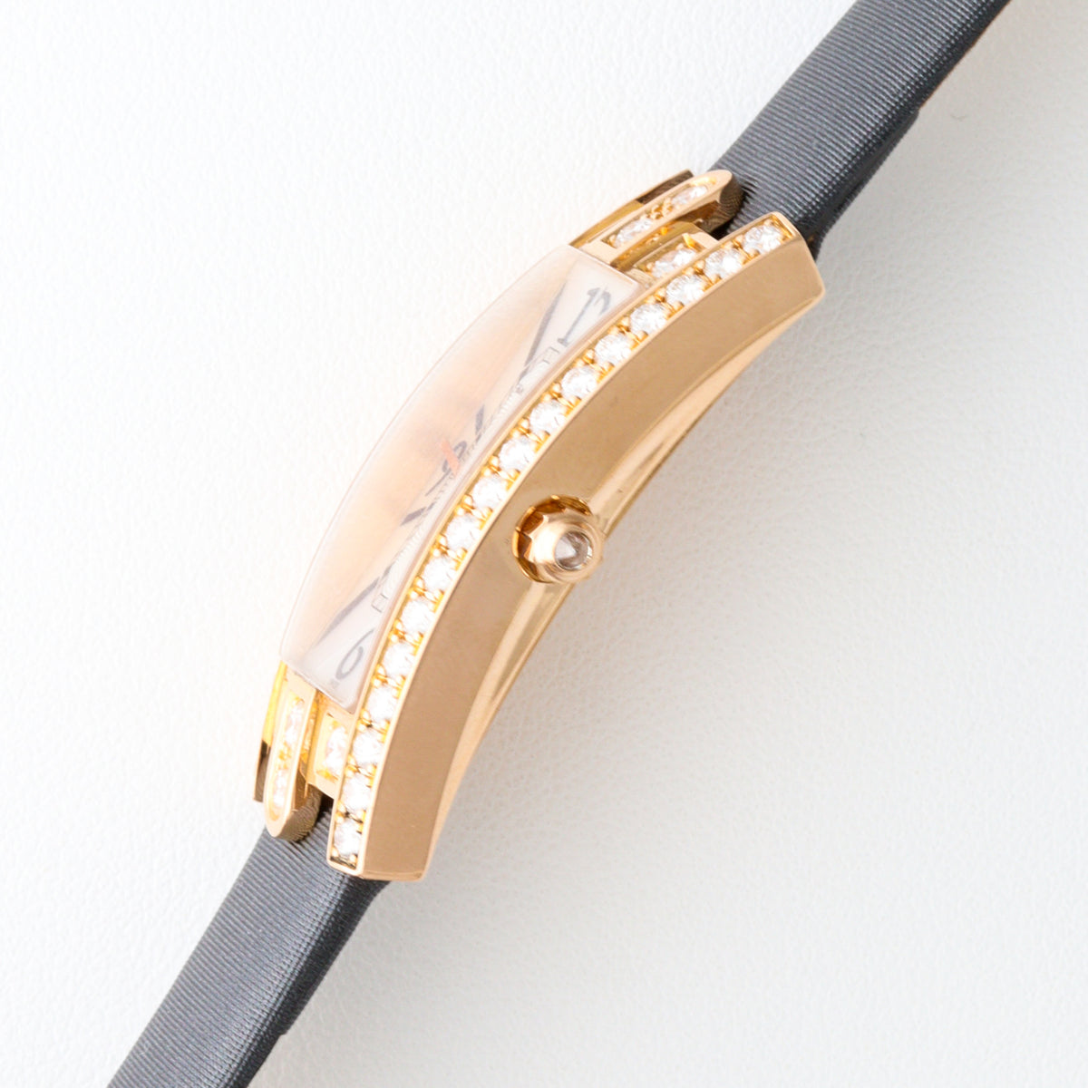 Harry Winston Avenue 18K Rose Gold Factory Diamond Watch with Leather Strap and D-Buckle