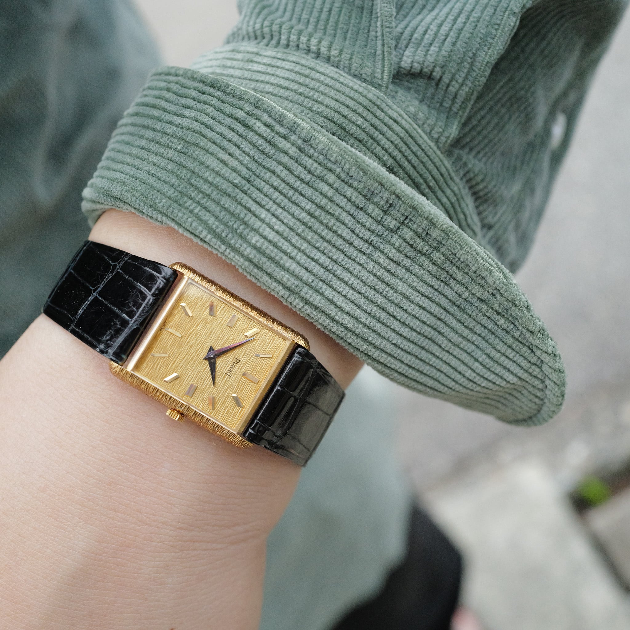 ピアジェ タンク バークダイアル 手巻き 18kYGゴールド piaget