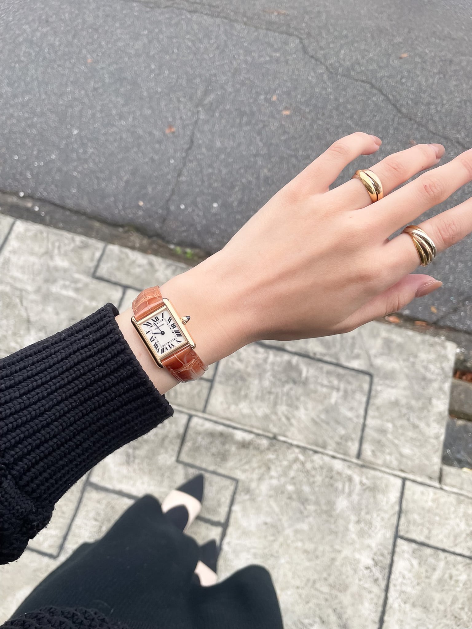 Tank Louis / SM / yellow gold / brown strap / タンクルイ