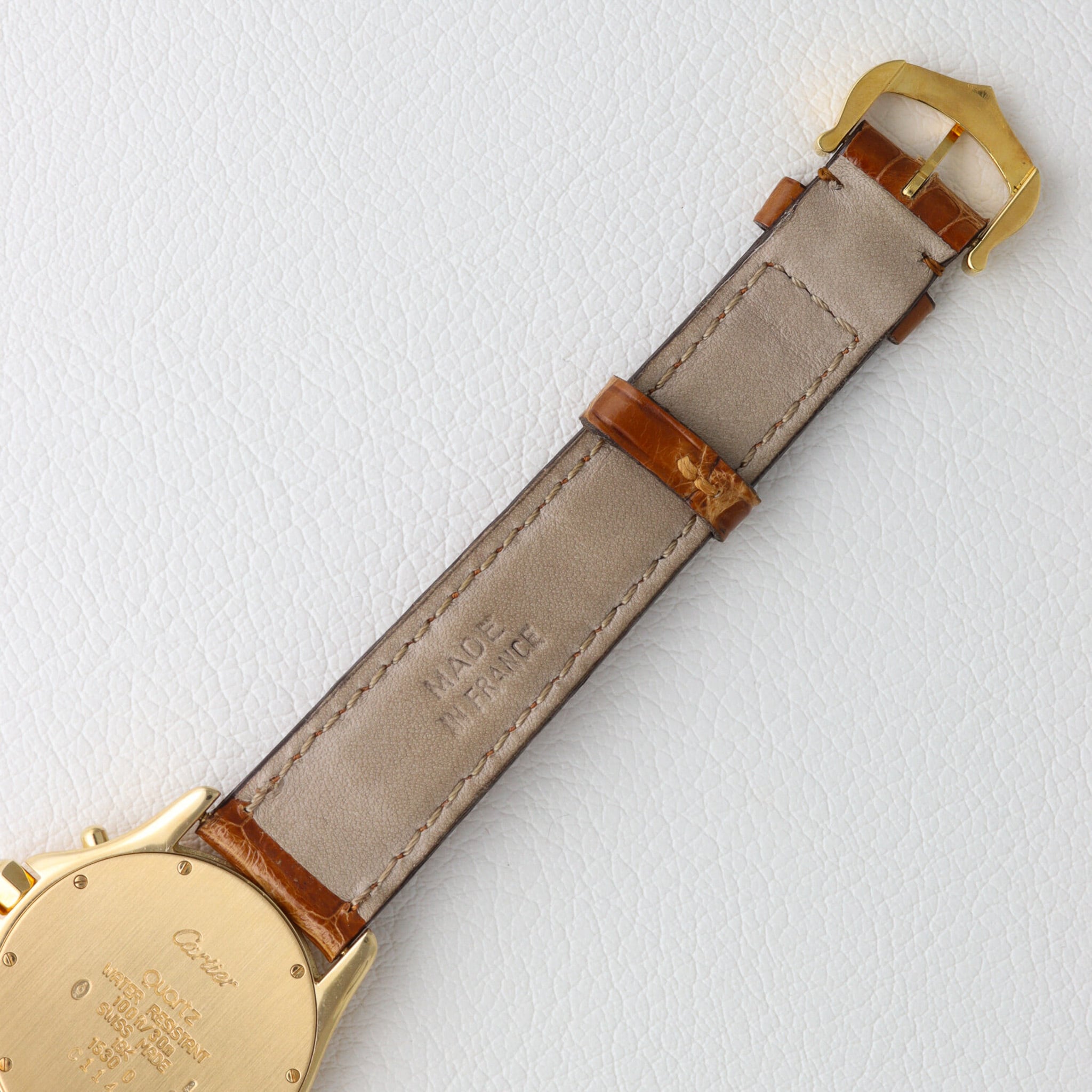 【正規修理済】カルティエ サントス ロンド クロノリフレックス 純正ダイヤモンド Ref.1530