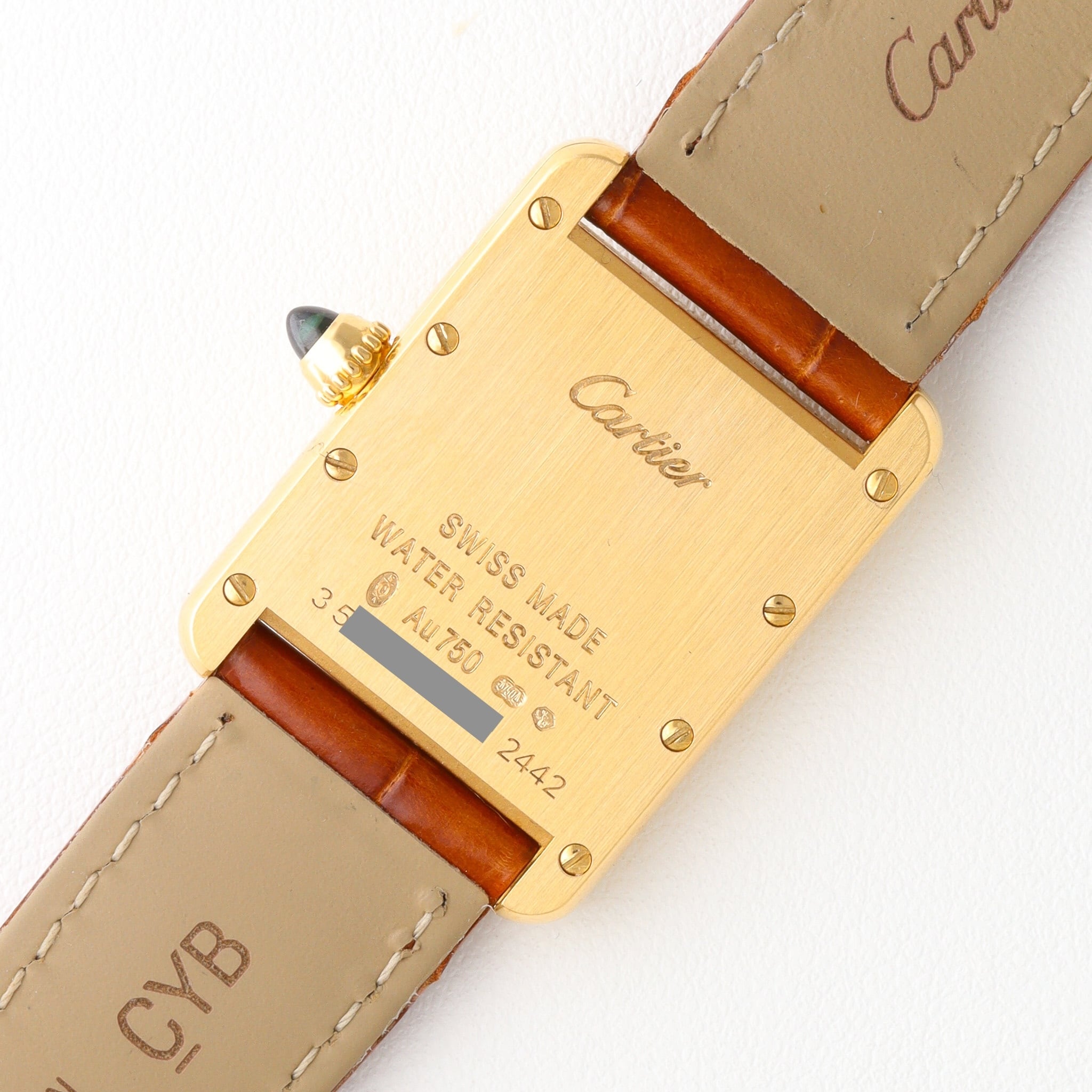 Tank Louis / SM / yellow gold / brown strap / タンクルイ