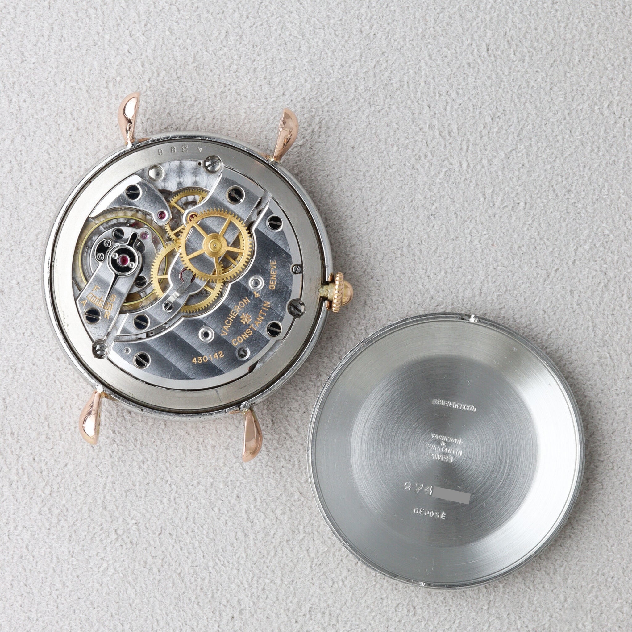 Vacheron Constantin Patrimony Two-Tone Manual-Winding Stainless Steel × Pink Gold 1950s