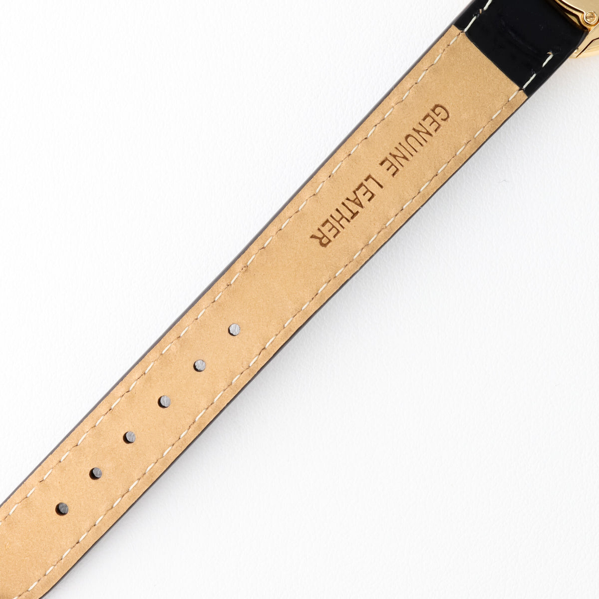 Cartier Baignoire SM 18K Yellow Gold Leather Strap Watch