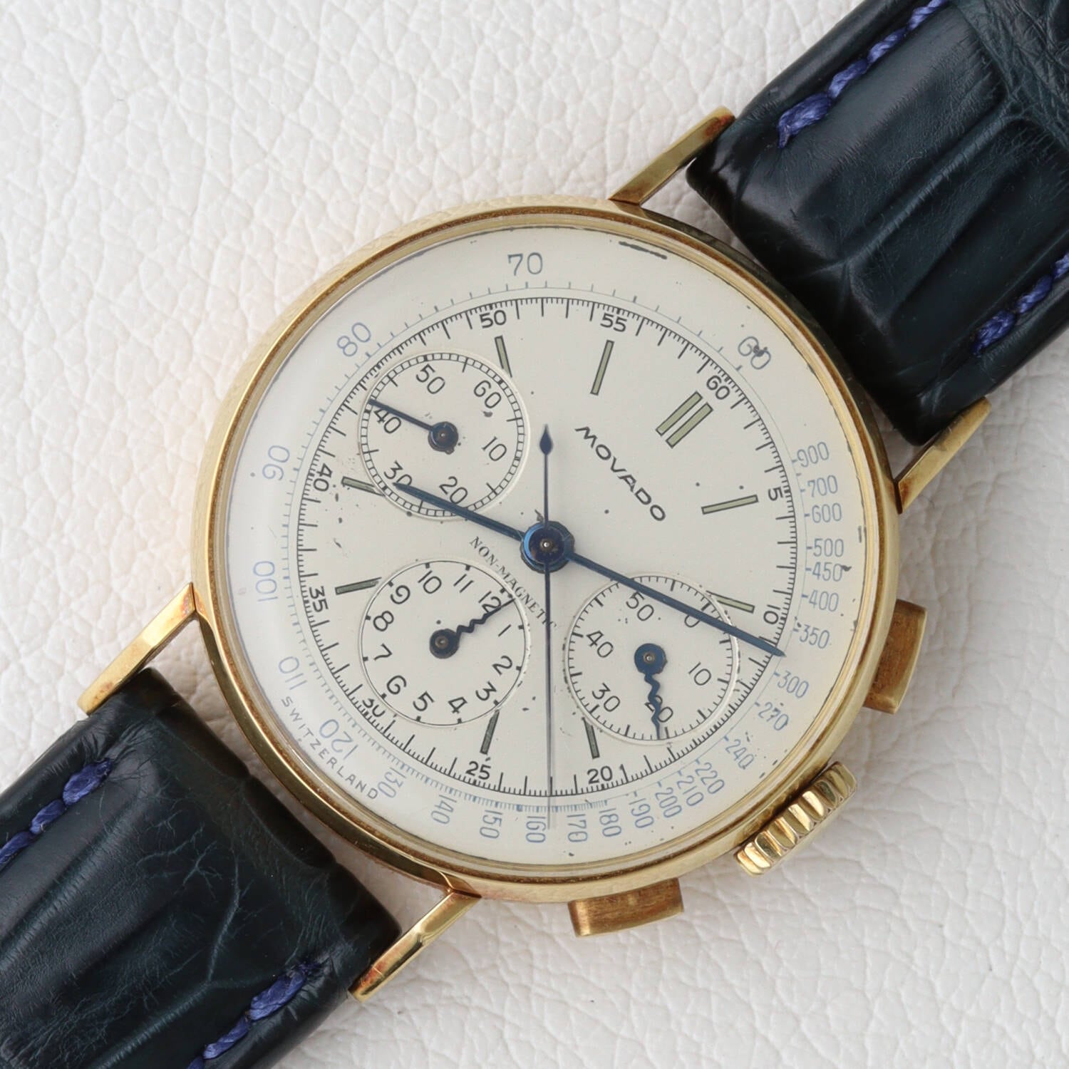 希少 ベビークロノ MOVADO 18kYG クロノグラフ 手巻き ref.9025