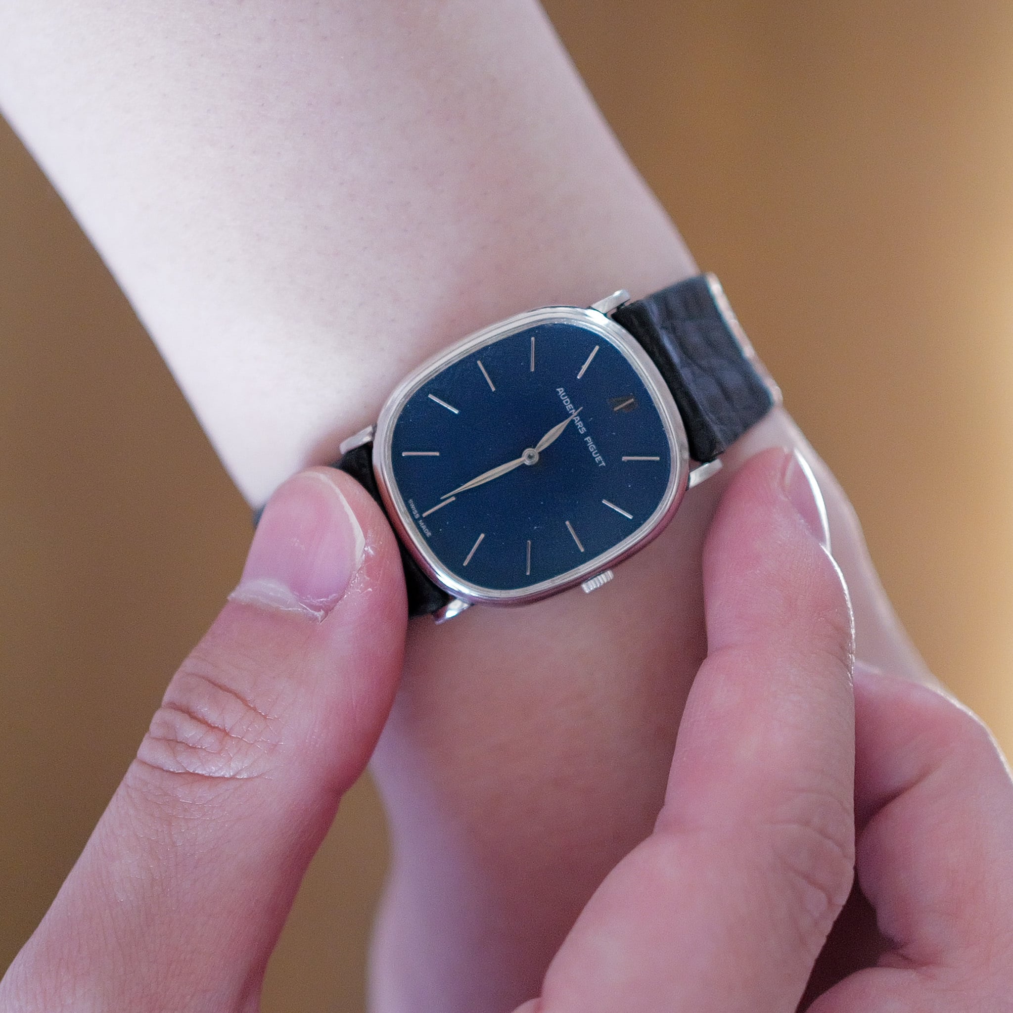 オーデマピゲ エリプス PT ブルー文字盤 プラチナ 手巻き audemars piguet
