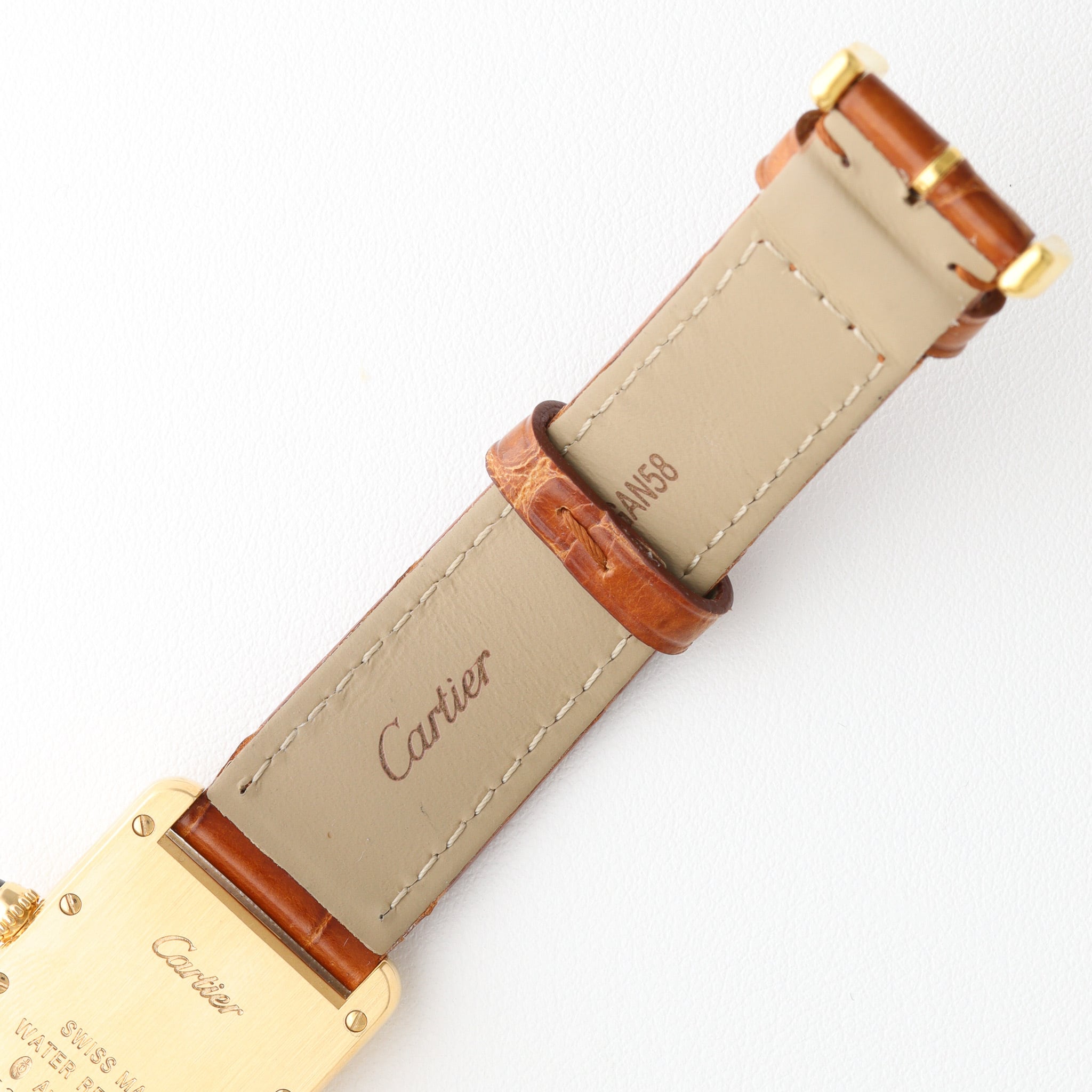 Tank Louis / SM / yellow gold / brown strap / タンクルイ