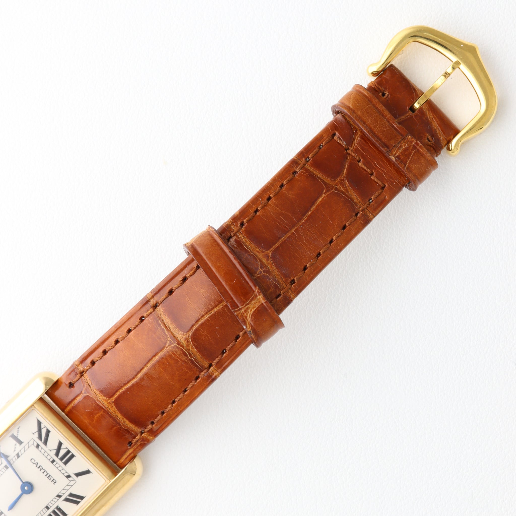 Tank Louis / SM / yellow gold / brown strap / タンクルイ