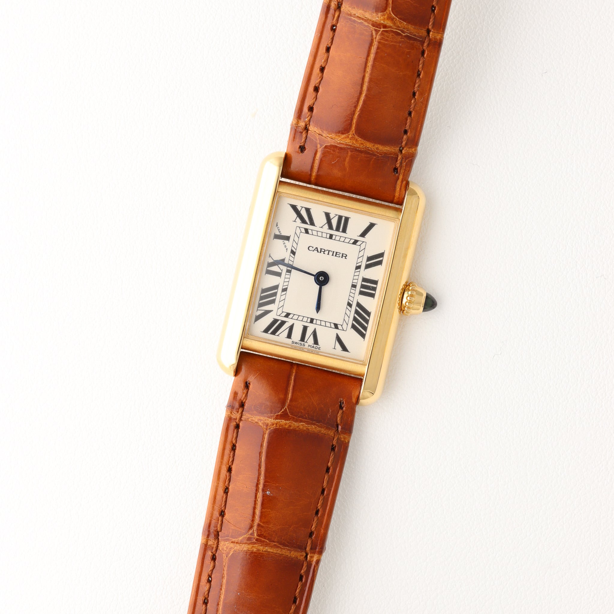 Tank Louis / SM / yellow gold / brown strap / タンクルイ
