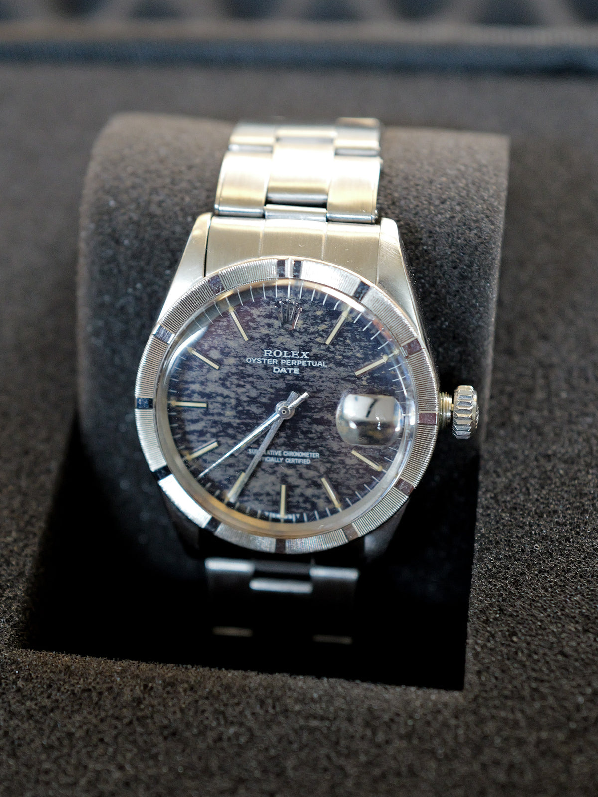 Rolex Oyster Perpetual Date with Aged Blue Dial