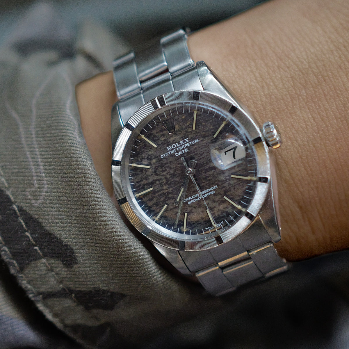 Rolex Oyster Perpetual Date with Aged Blue Dial