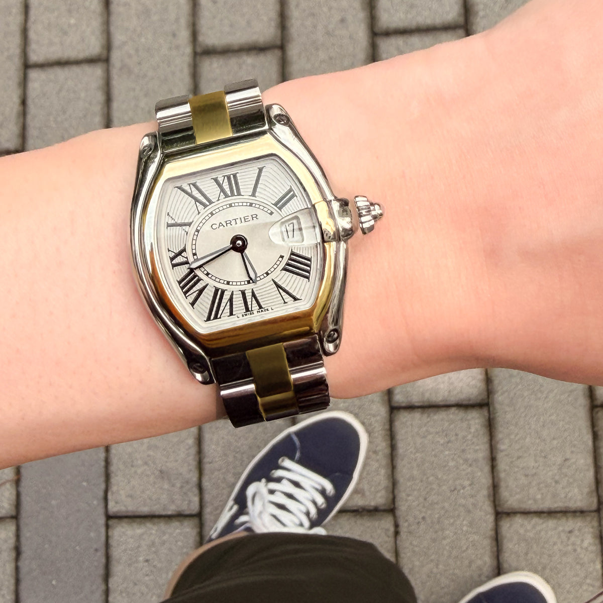 カルティエ ロードスター SM SS×YGコンビ