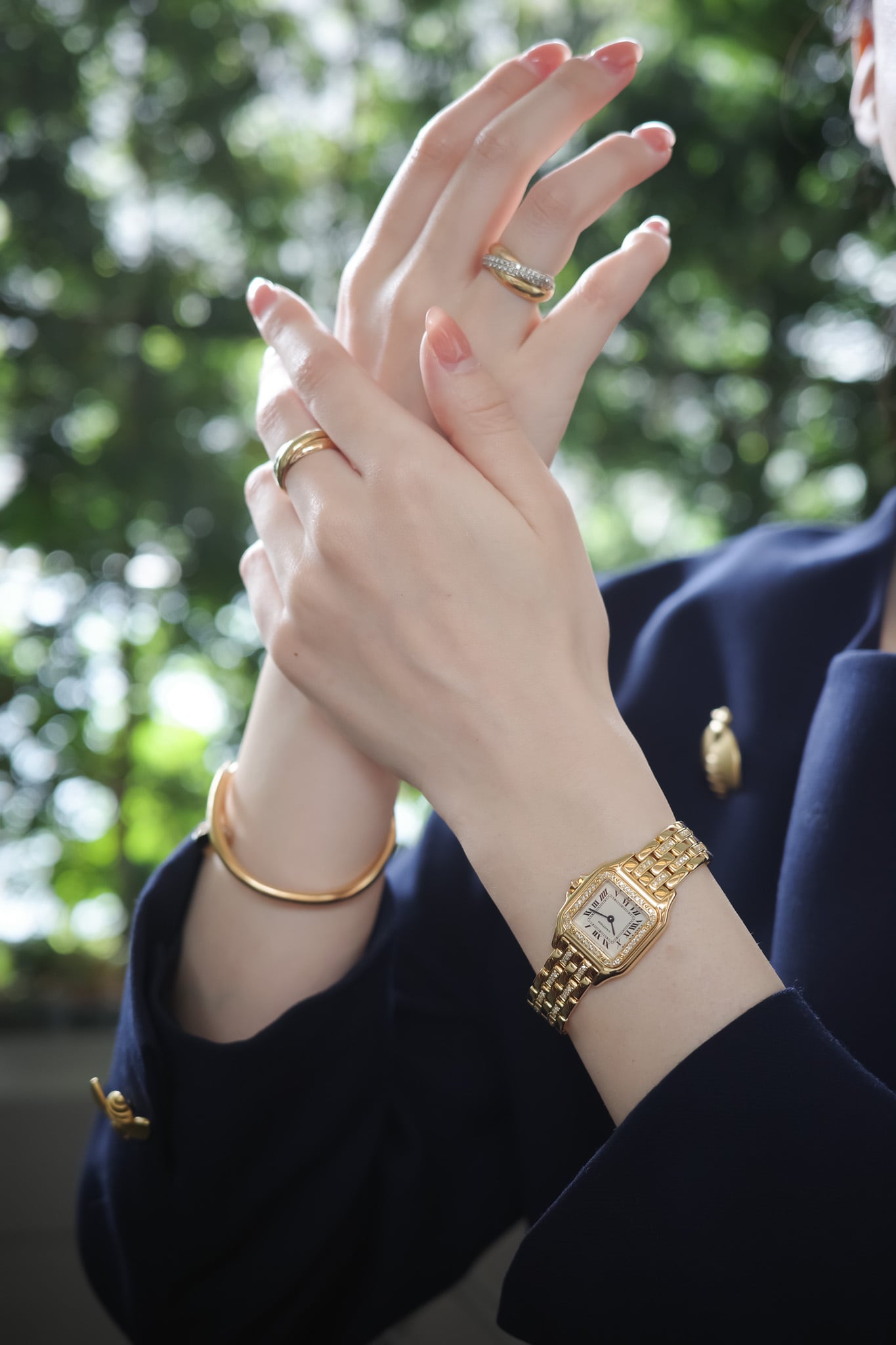 カルティエ パンテール SM ゴールド ベゼル・ブレス純正ダイヤモンド