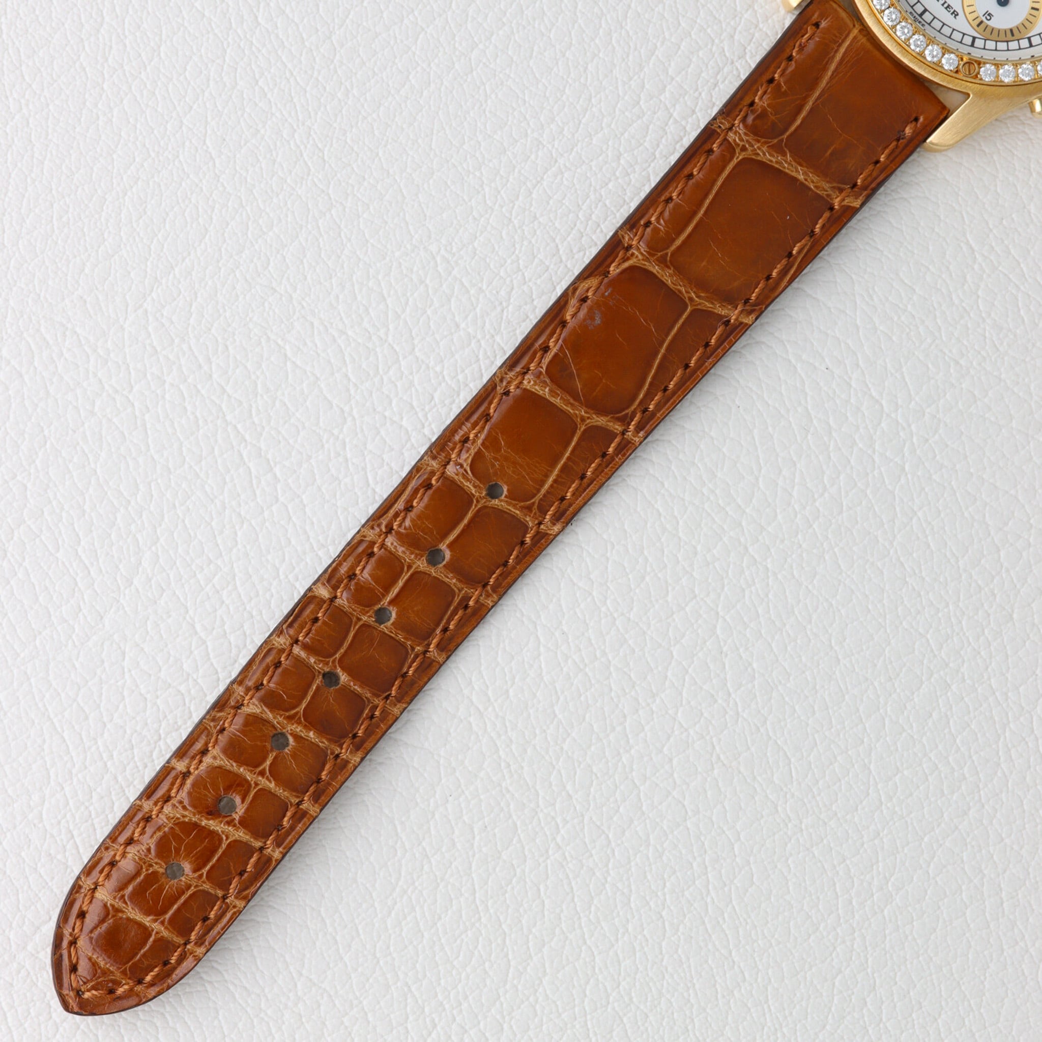 【正規修理済】カルティエ サントス ロンド クロノリフレックス 純正ダイヤモンド Ref.1530