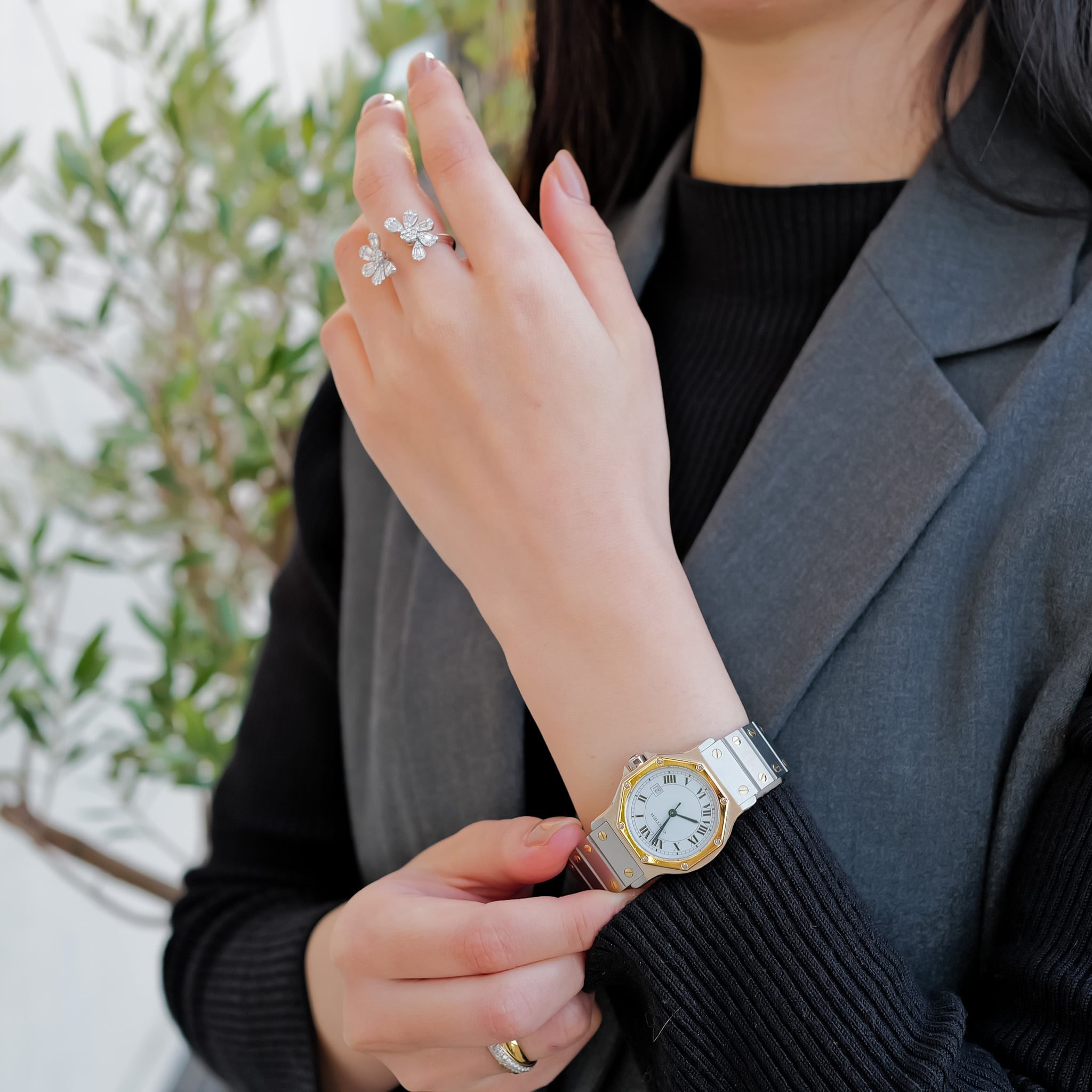 カルティエ サントスオクタゴン LM コンビ 自動巻き SWISS MADE