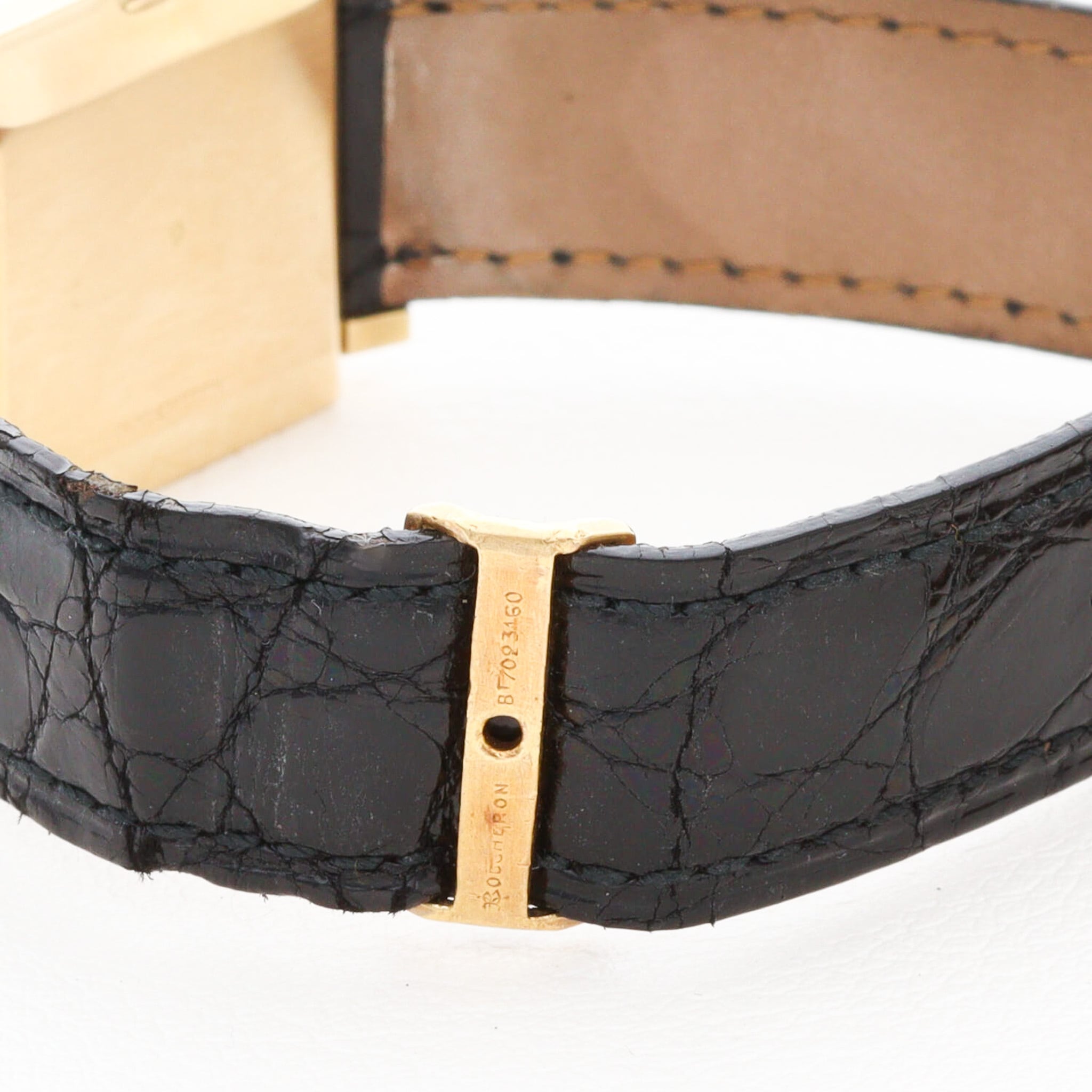 ’希少品’’ ブシュロン カレ 18kYG 手巻きムーヴメント 純正バンド