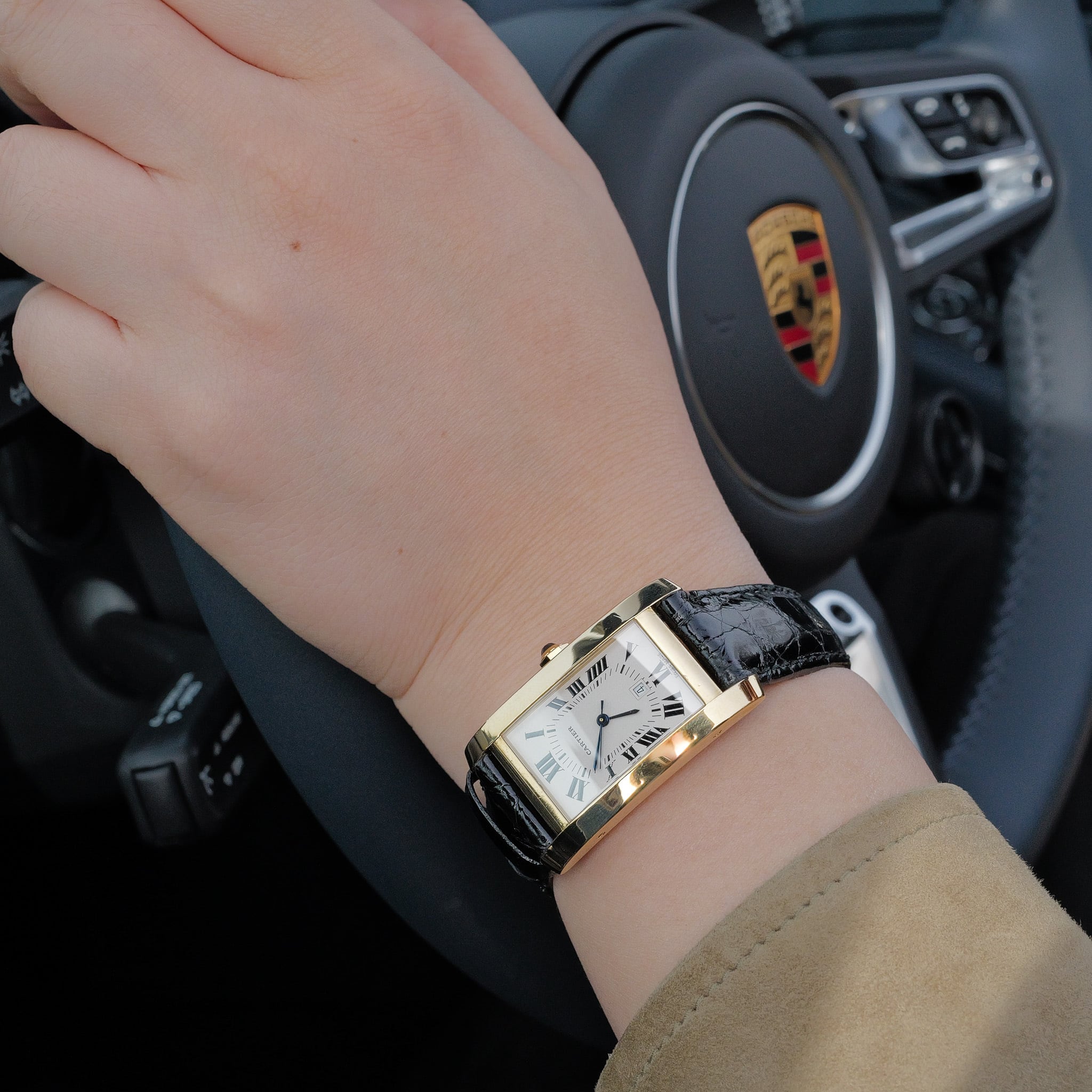カルティエ タンクアメリカン 自動巻き YG W2600851