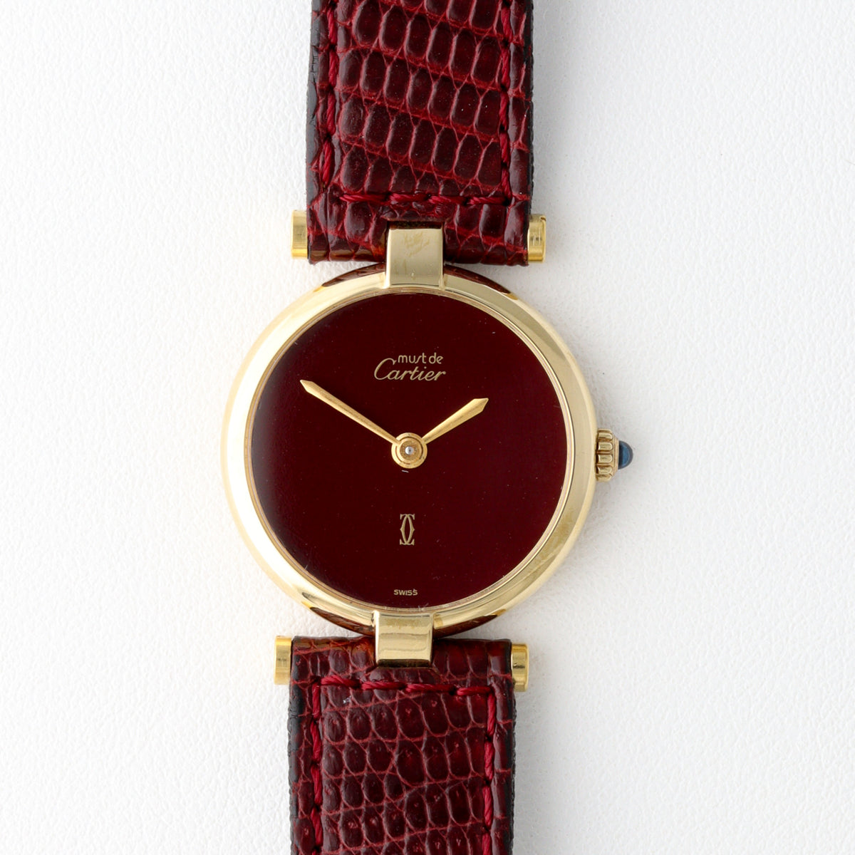 Cartier Must Vendôme SM Wine-Red Dial