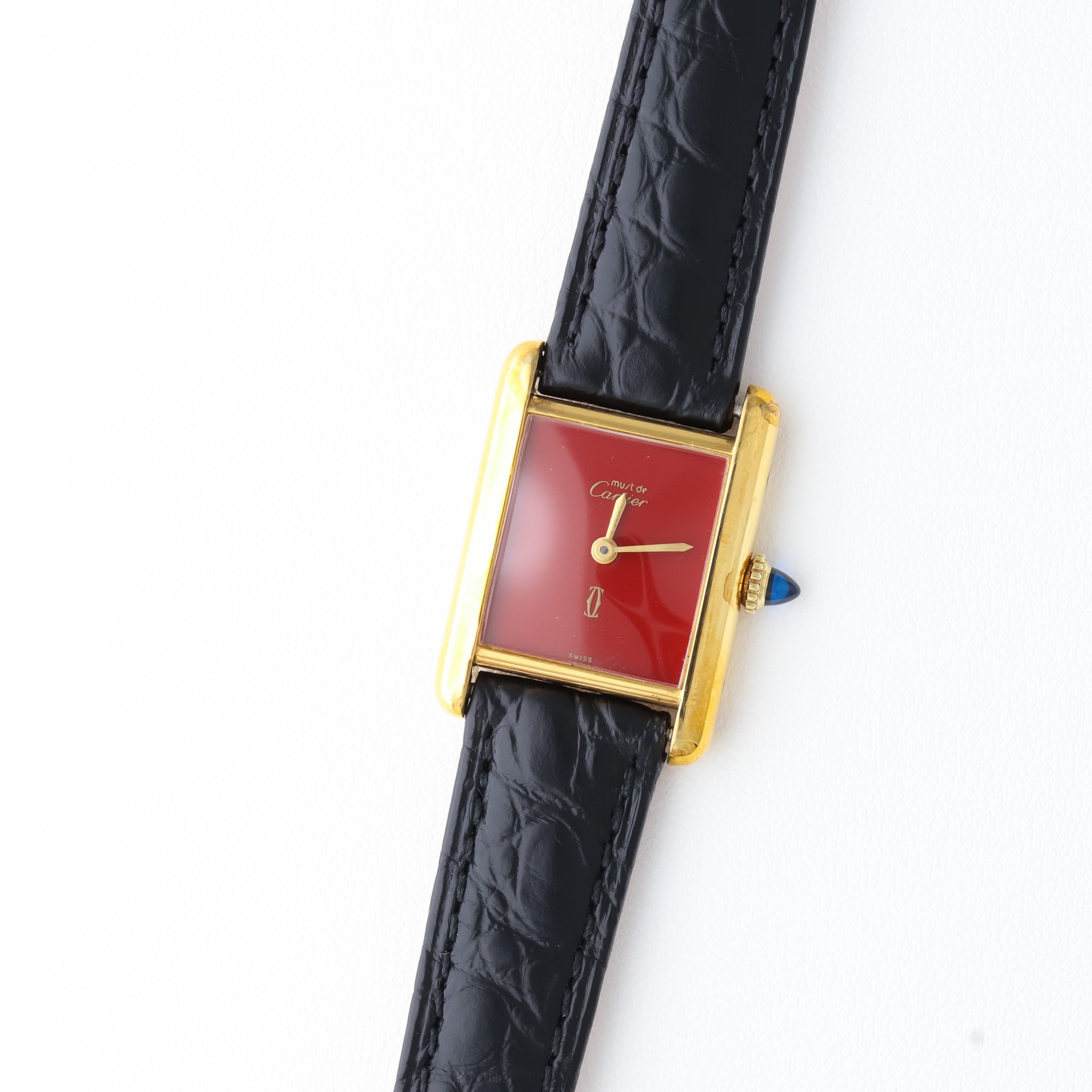 カルティエ マストタンク SM ワインレッド文字盤