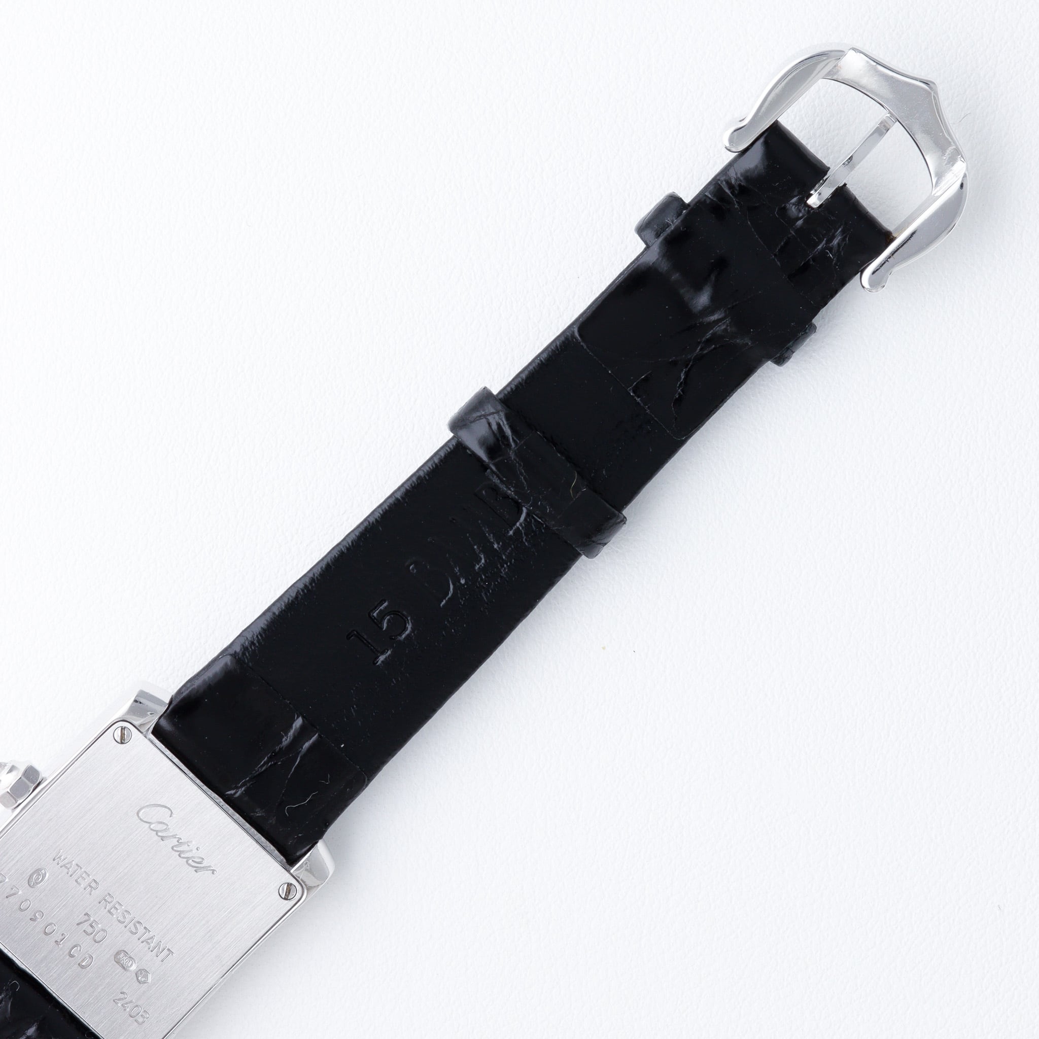 カルティエ タンクフランセーズ SM 純正ダイヤモンド WG レザー