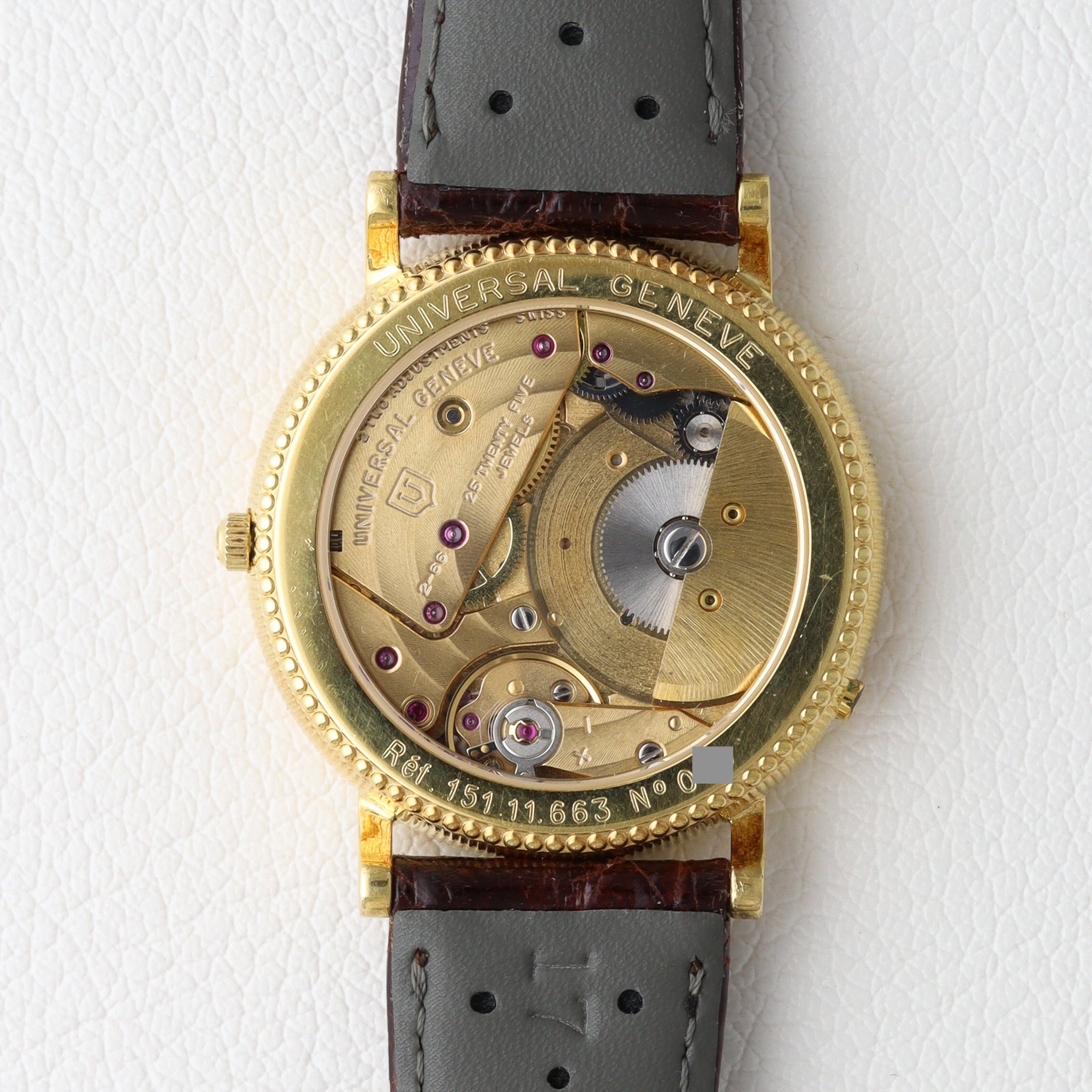 UNIVERSAL GENEVE スケルトン 18kYG 自動巻き マイクロローター ムーンフェイズデイト 151.11.663