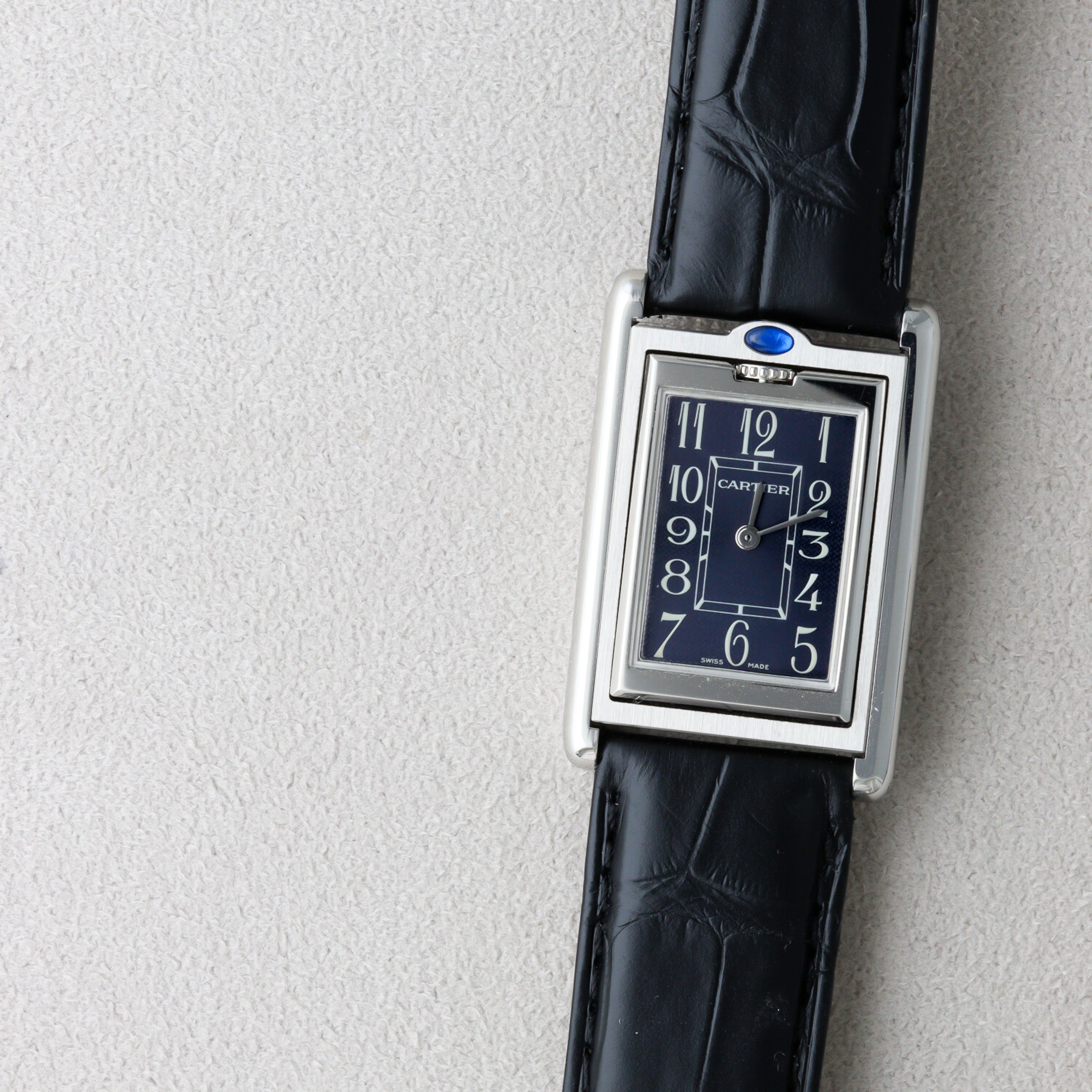 Tank Basculante MM SS blue dial mirrored case
