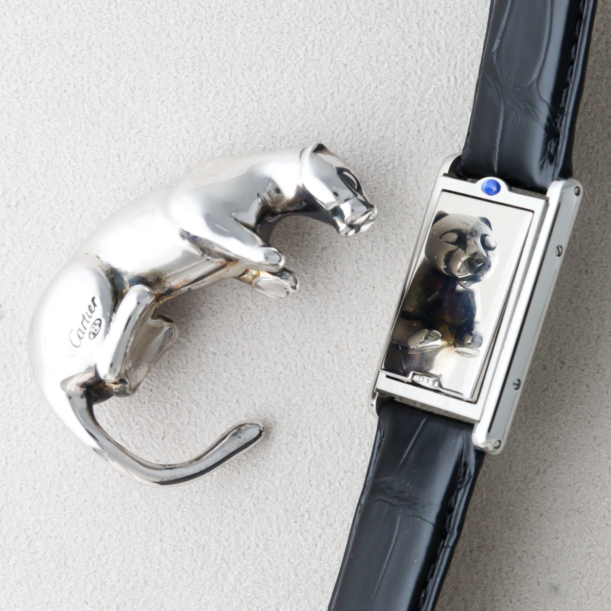 Tank Basculante MM SS blue dial mirrored case