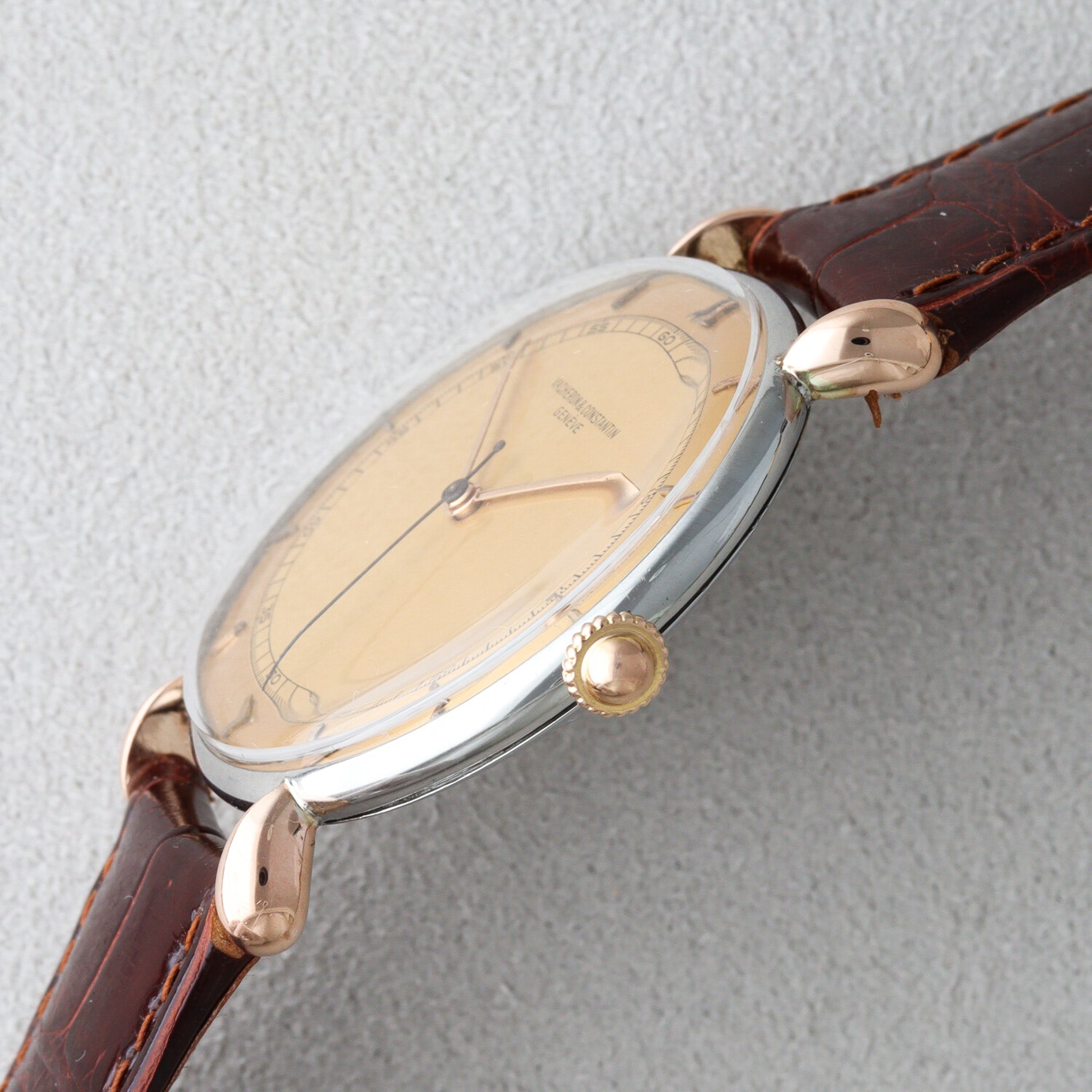 Vacheron Constantin Patrimony Two-Tone Manual-Winding Stainless Steel × Pink Gold 1950s