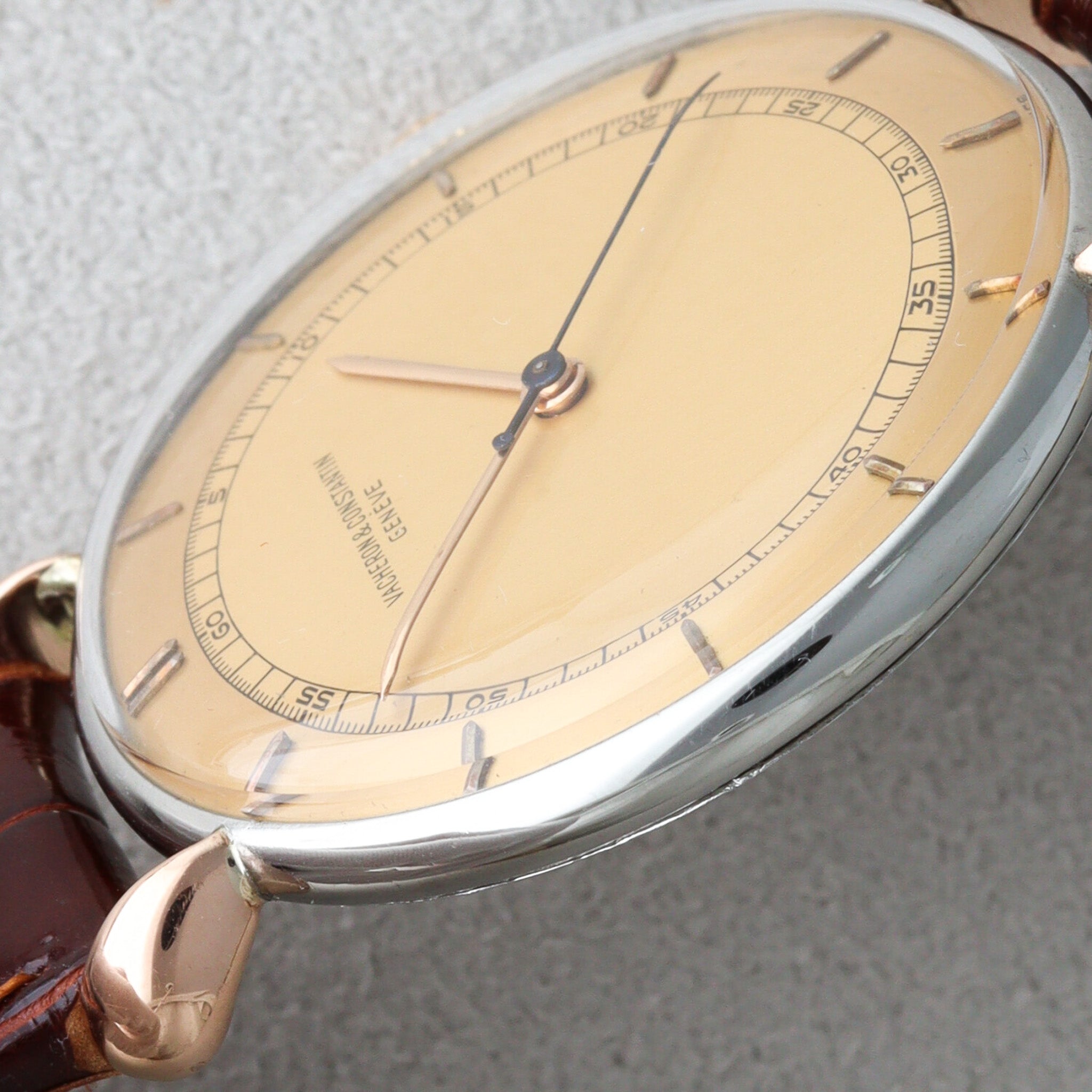 Vacheron Constantin Patrimony Two-Tone Manual-Winding Stainless Steel × Pink Gold 1950s