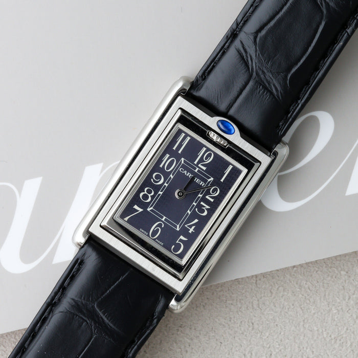 Tank Basculante MM SS blue dial mirrored case