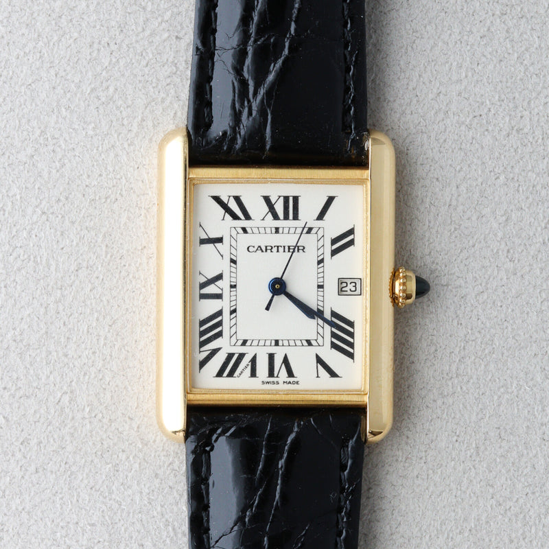 Cartier Tank Louis LM Quartz with Date in Yellow Gold