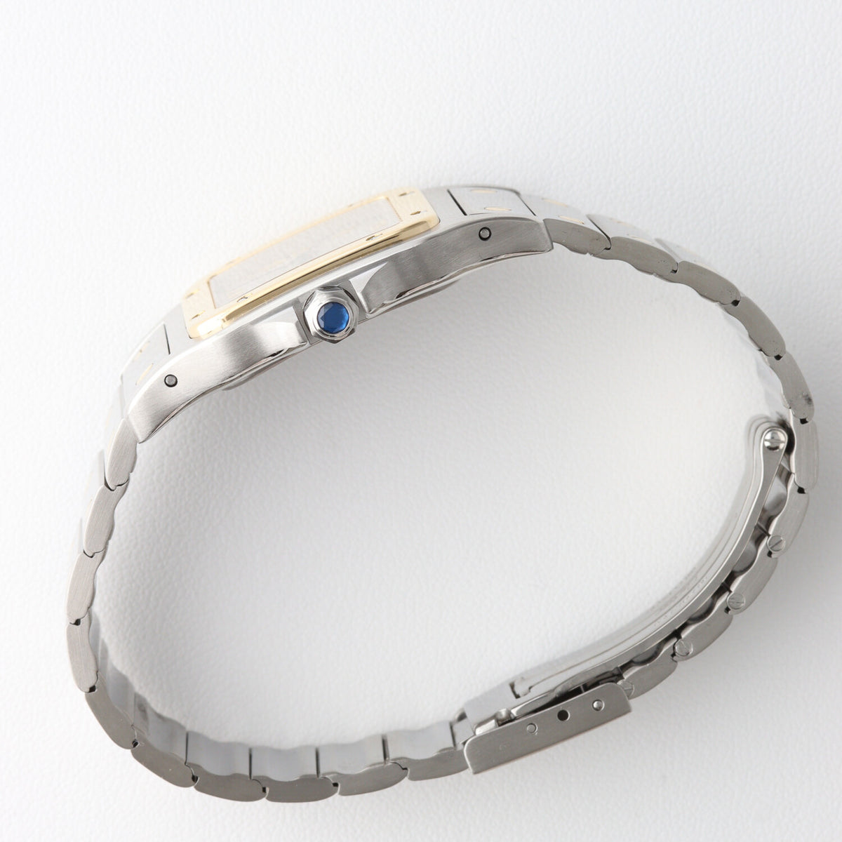 Cartier Santos Galbée LM Quartz Two-Tone Gray Dial