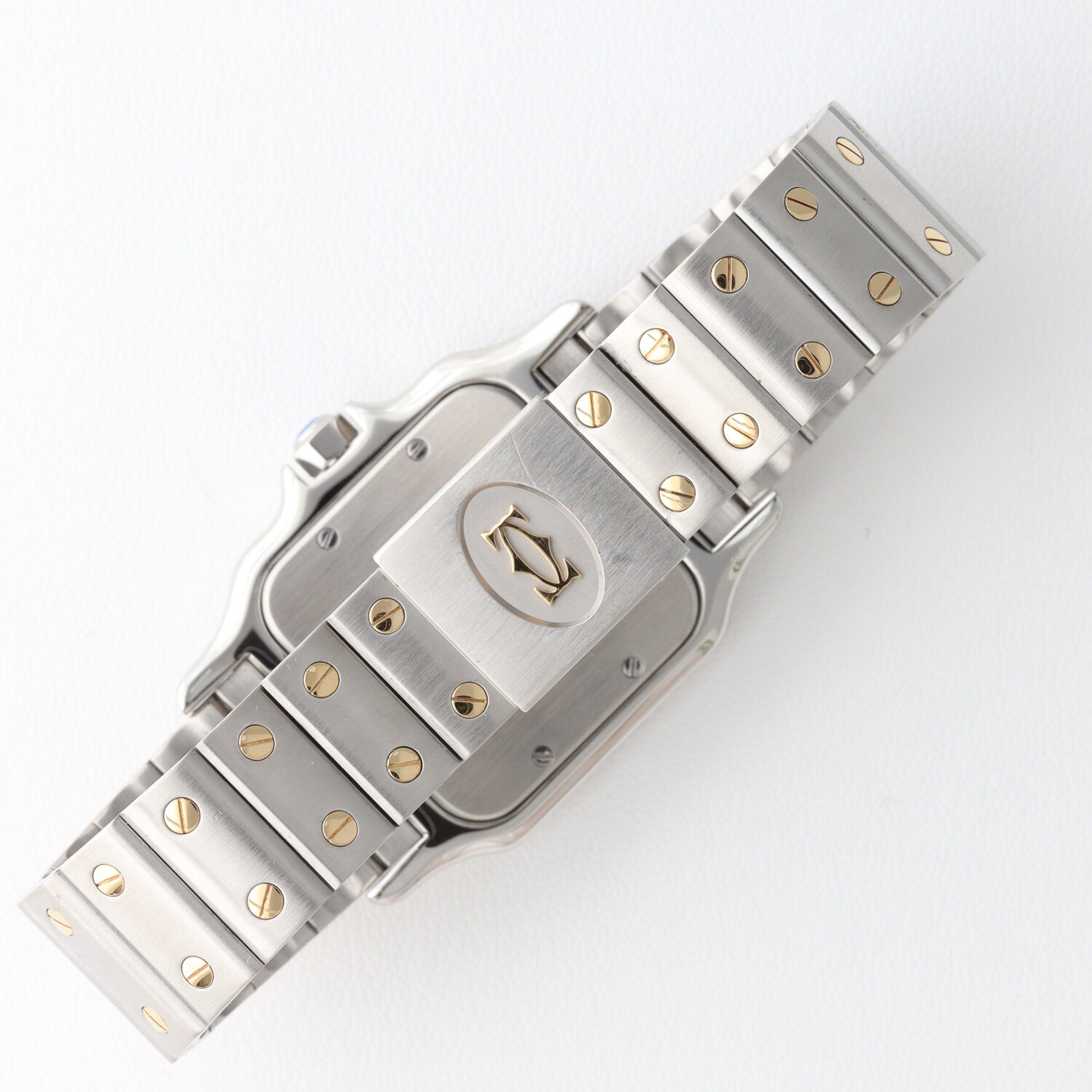 Cartier Santos Galbée LM Quartz Two-Tone Gray Dial