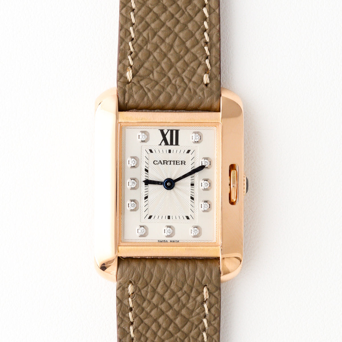 Cartier Tank Anglaise SM 18K Rose Gold Diamond Dial