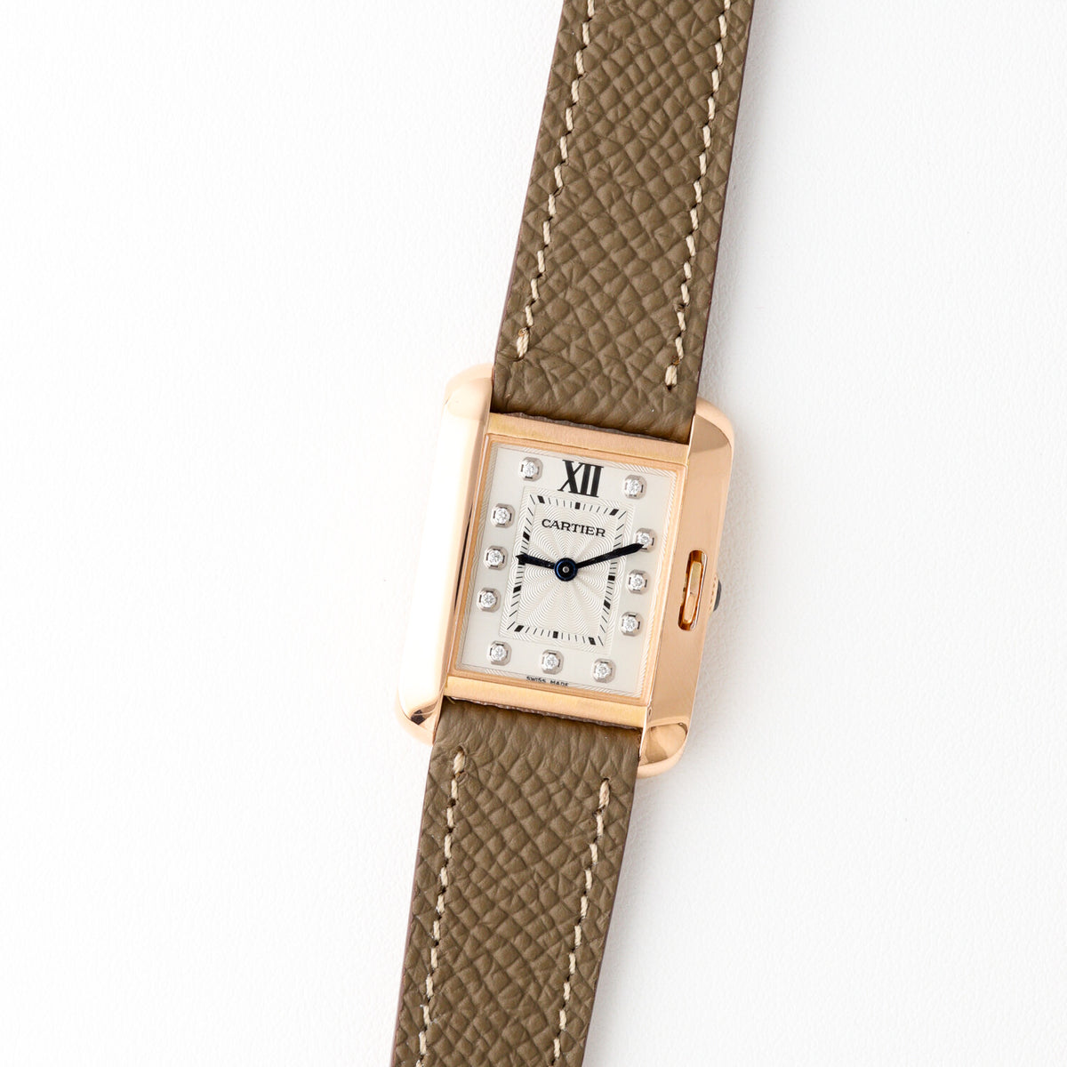Cartier Tank Anglaise SM 18K Rose Gold Diamond Dial