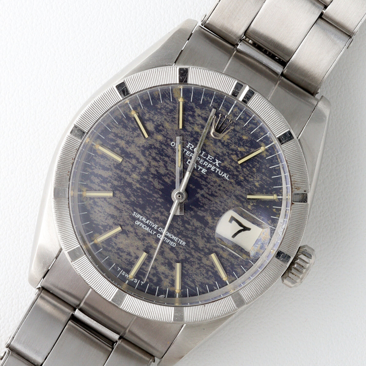Rolex Oyster Perpetual Date with Aged Blue Dial