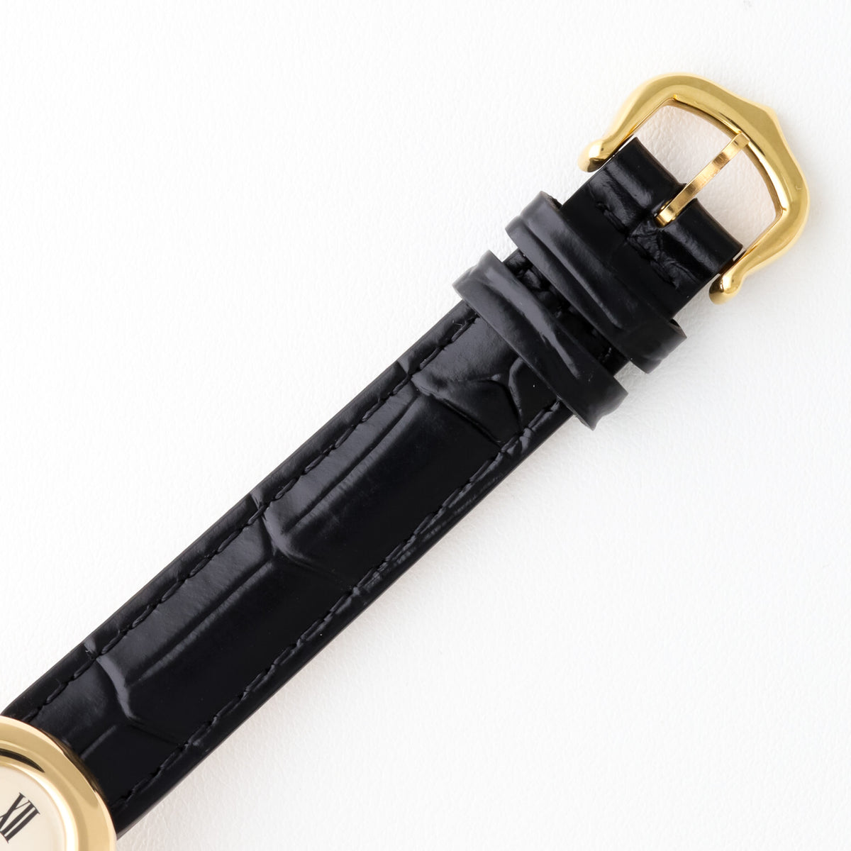 Cartier Baignoire SM 18K Yellow Gold Leather Strap Watch