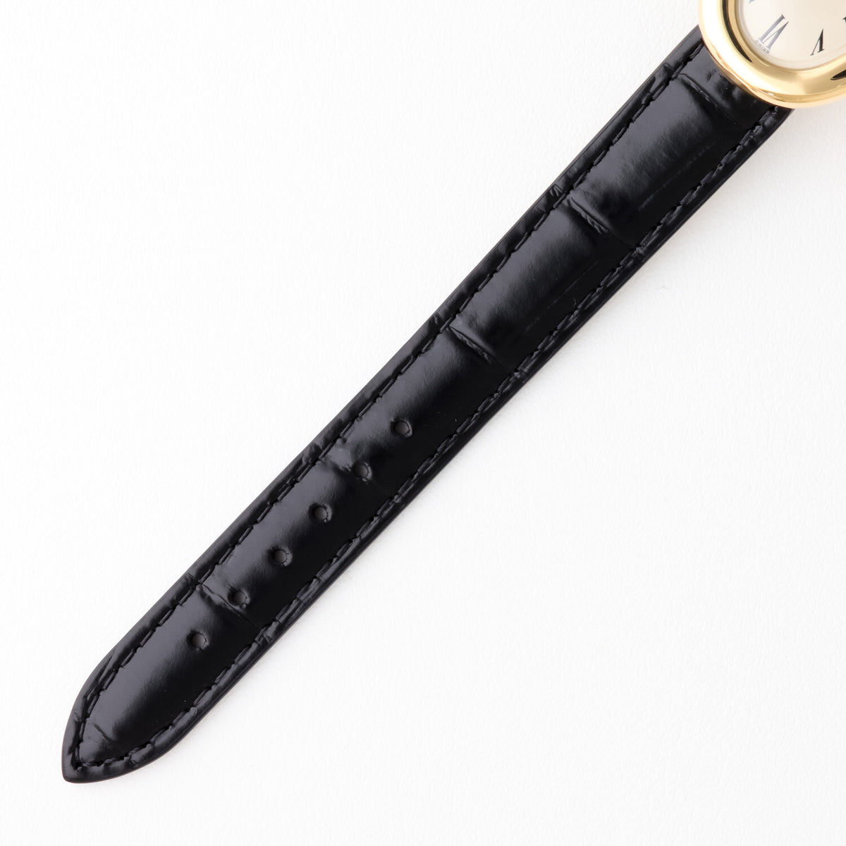 Cartier Baignoire SM 18K Yellow Gold Leather Strap Watch
