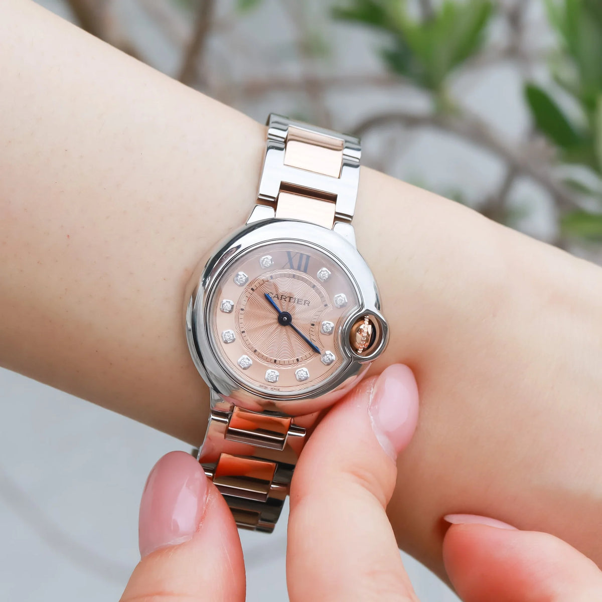 Cartier Ballon Bleu SM Salmon Pink Diamond Dial
