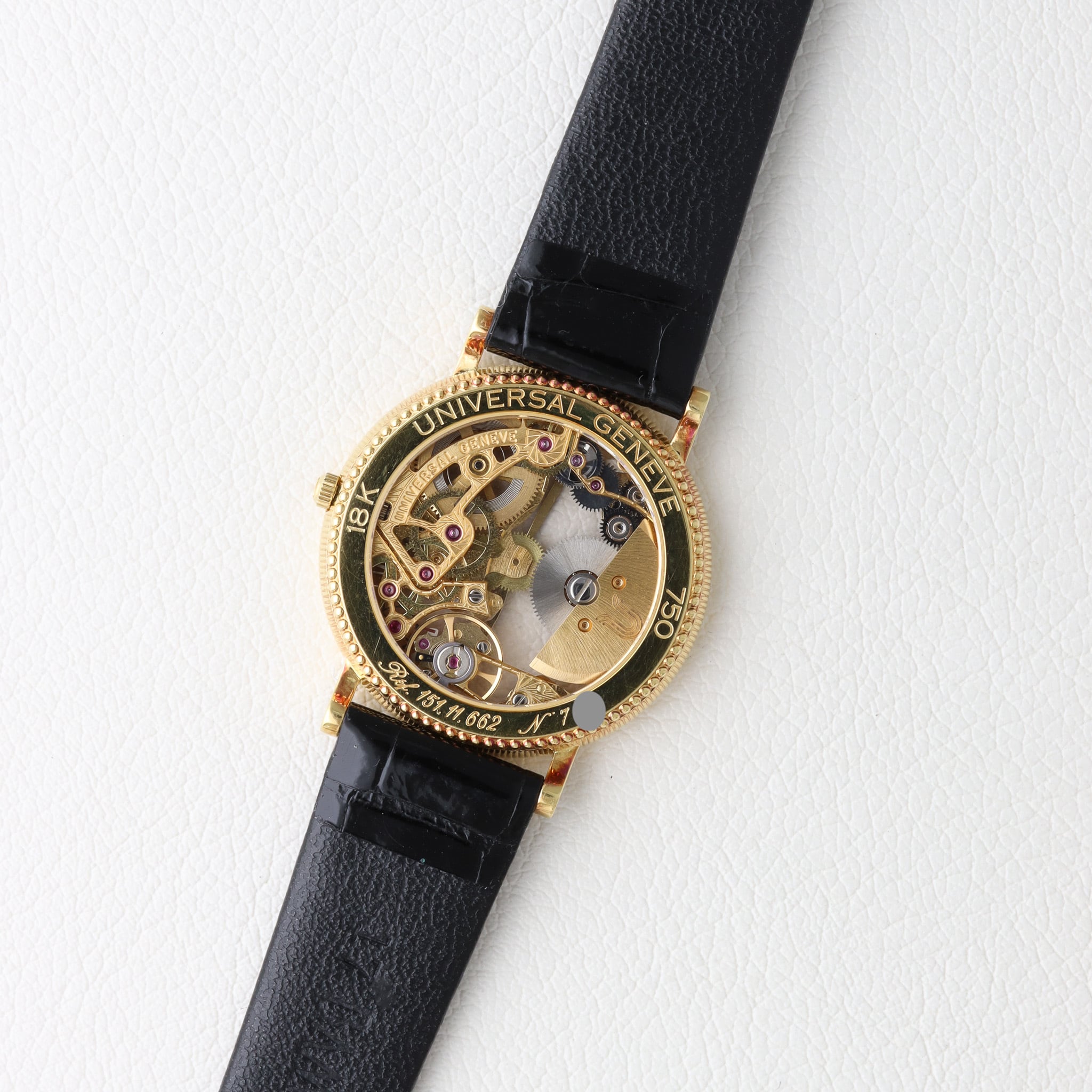 UNIVERSAL GENEVE スケルトン 18kYG 自動巻き マイクロローター 151.11.662