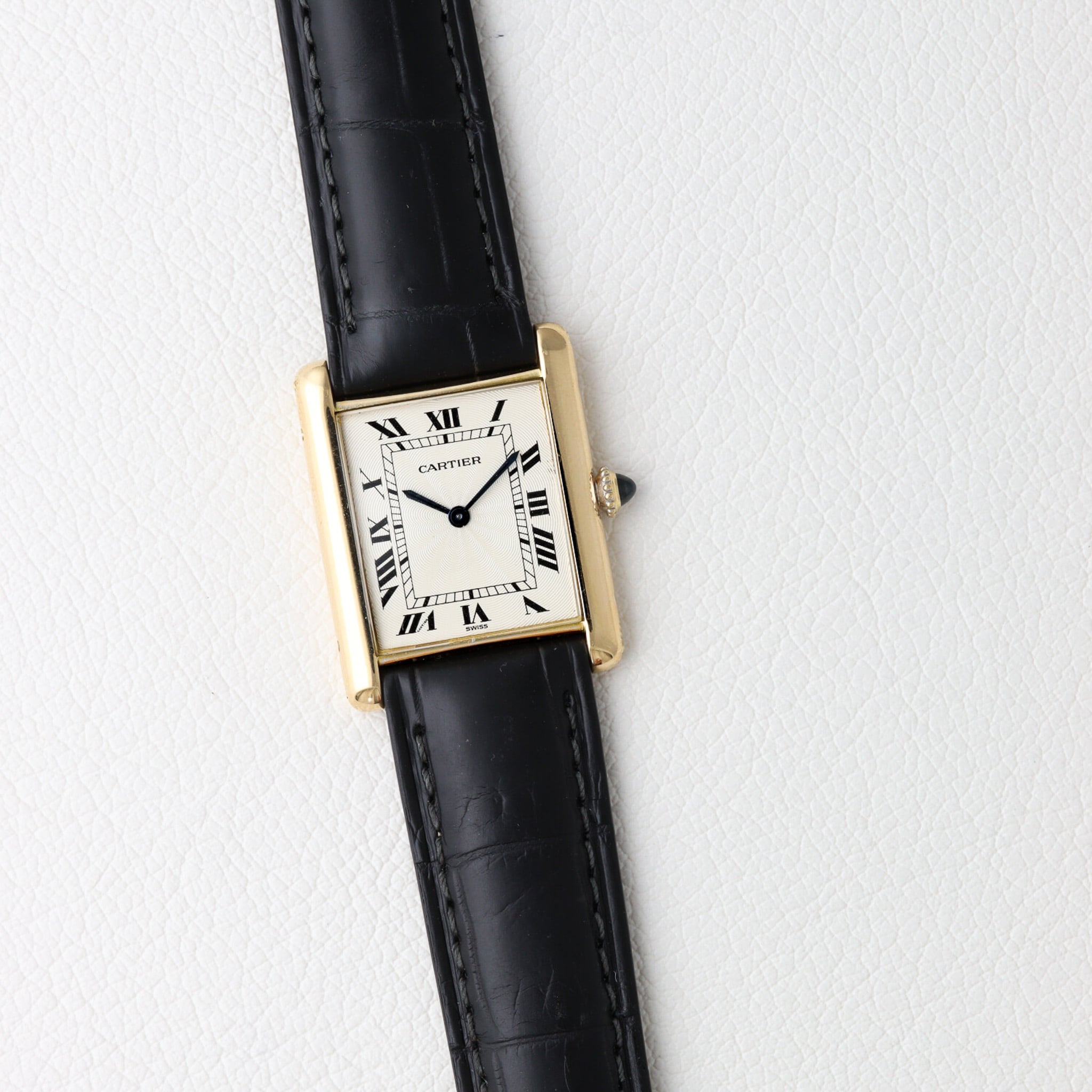 カルティエ タンクルイ LM エクストラフラット Swiss ギョーシェ ref.96065 クラックなし cal.21