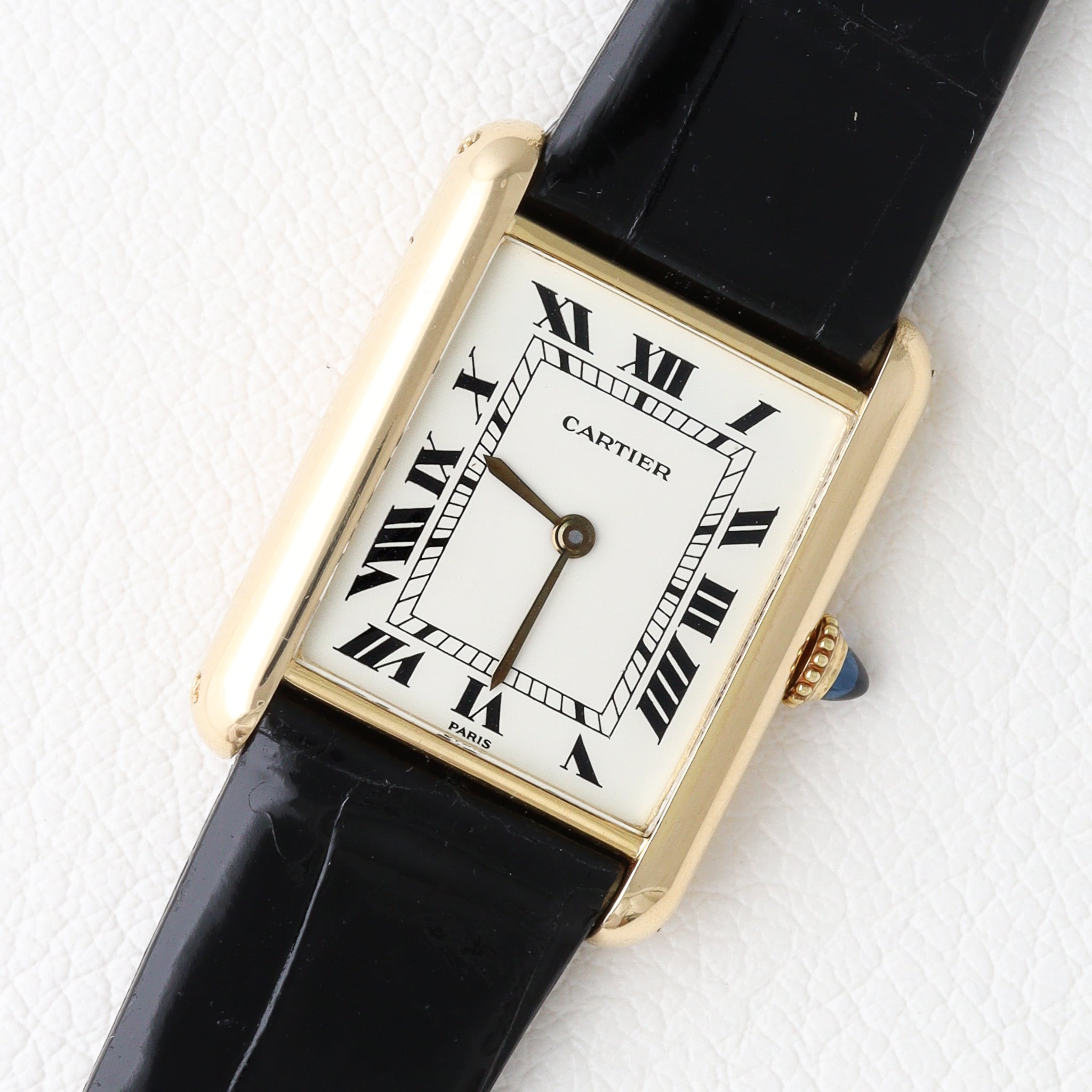 カルティエ タンクルイ 初期 LM PARIS文字盤 手巻き ref.78086 ノークラック 金針