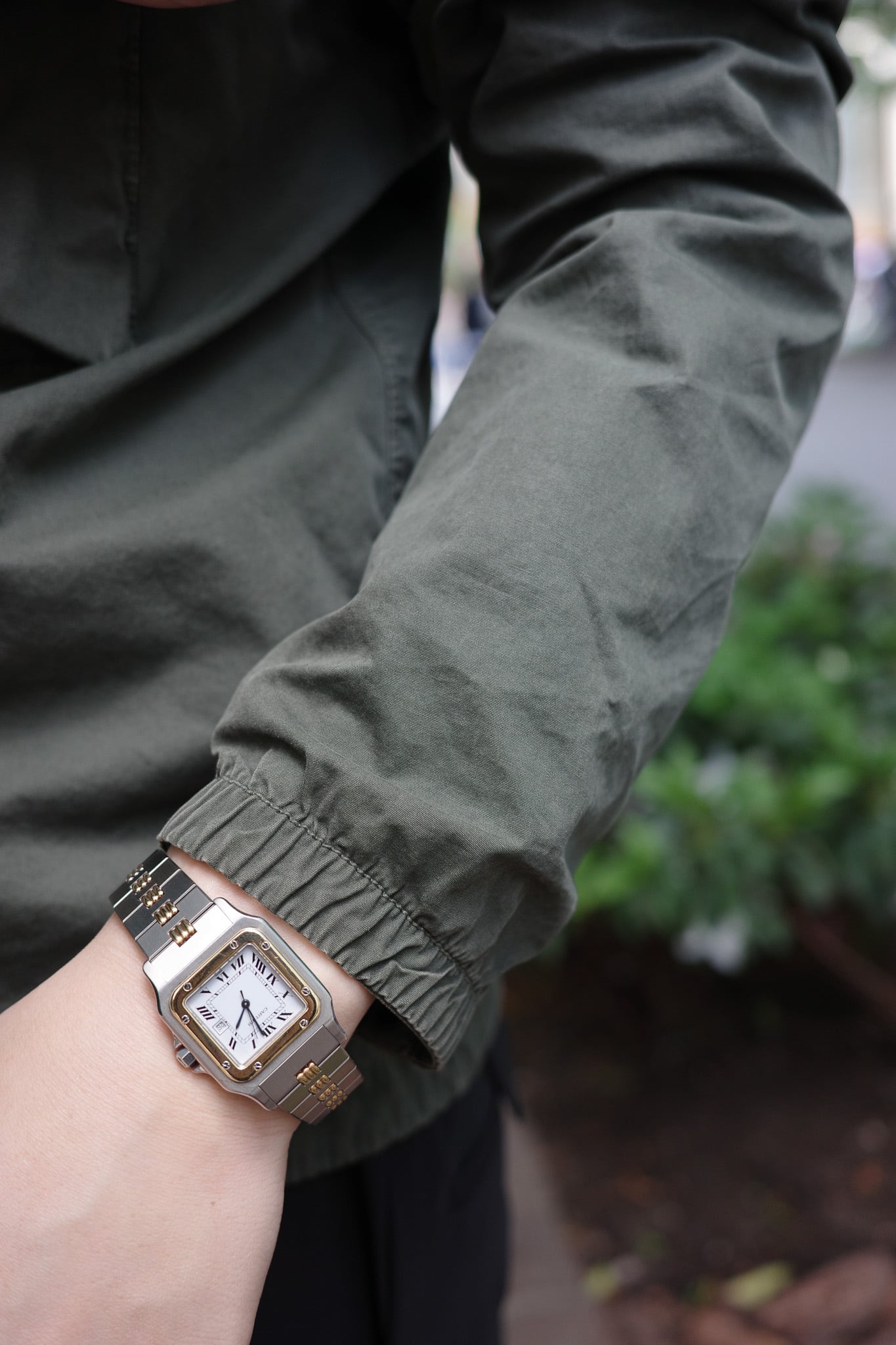 カルティエ サントスガルべ LM ゴドロン コンビ 自動巻き ref.2961 カレ