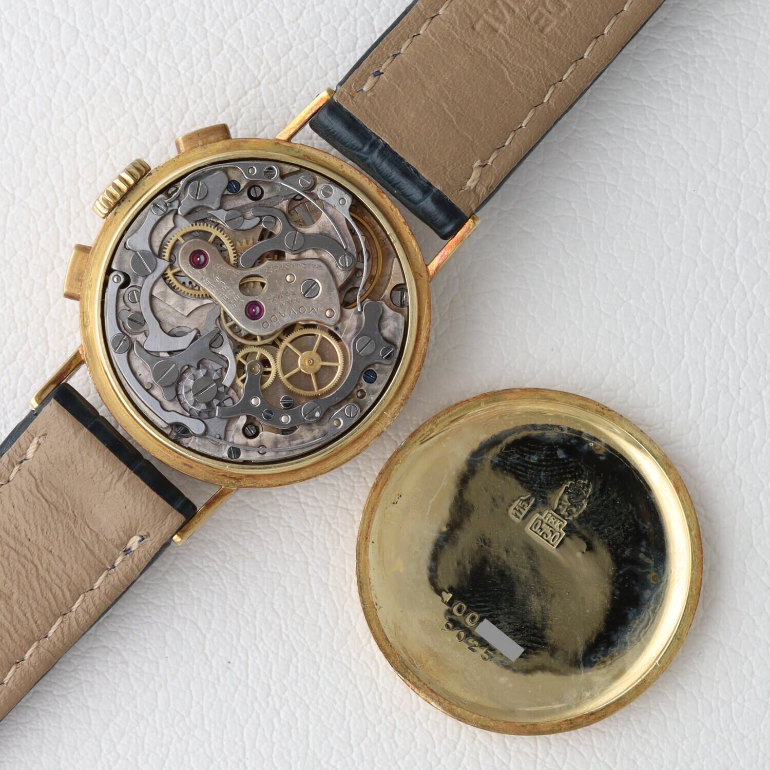 希少 ベビークロノ MOVADO 18kYG クロノグラフ 手巻き ref.9025