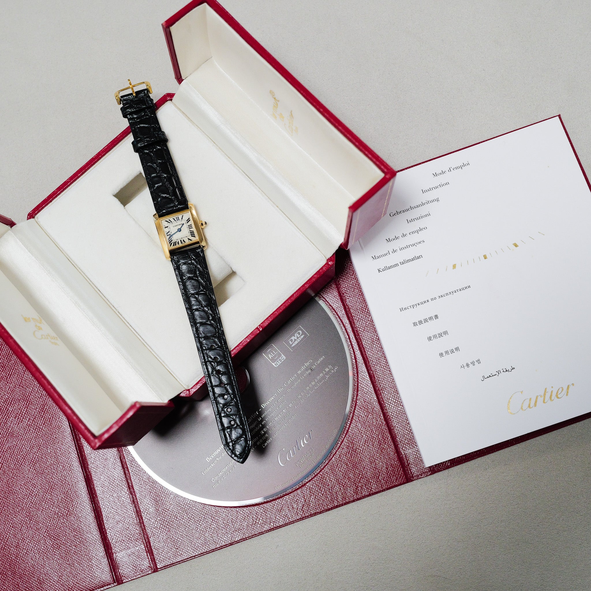 Cartier Tank Française SM Gold × Leather