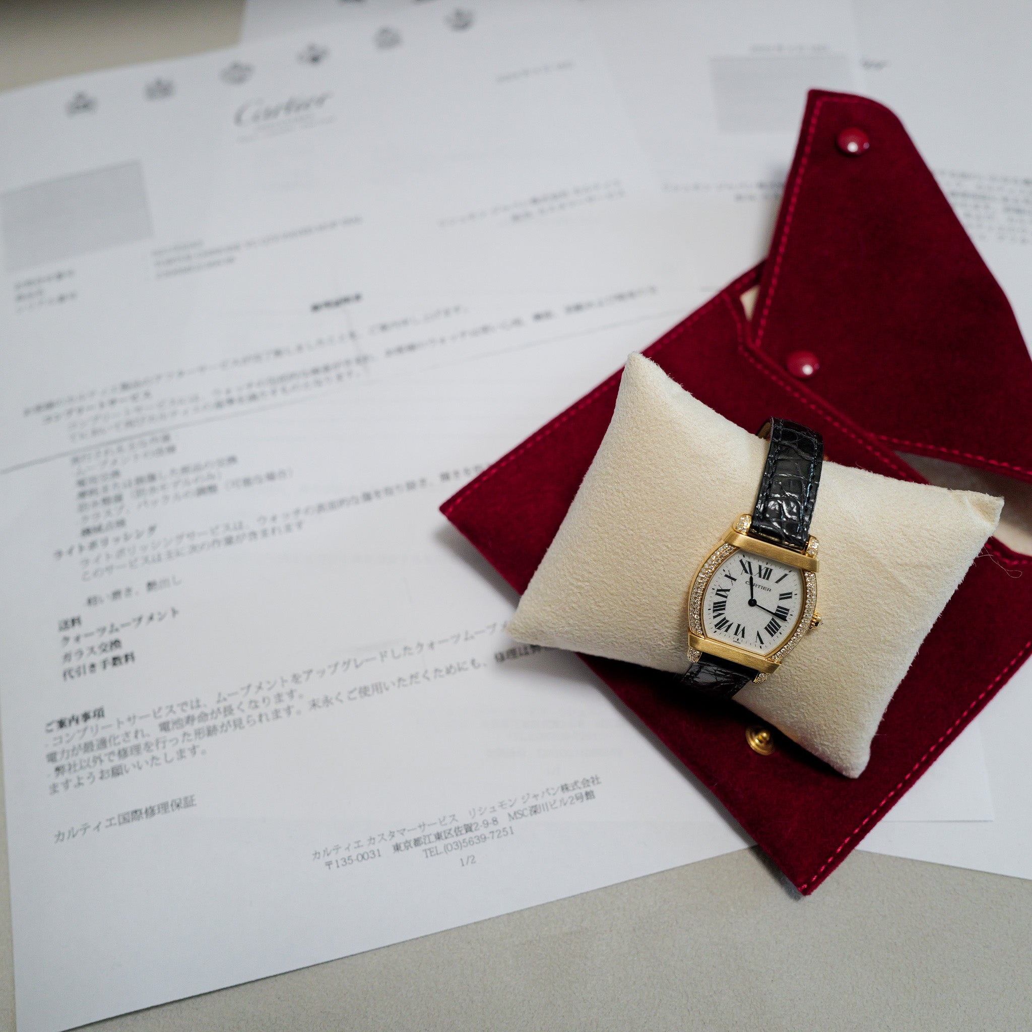 Cartier Tortue Chinoise One-Shot Item YG Diamond Leather