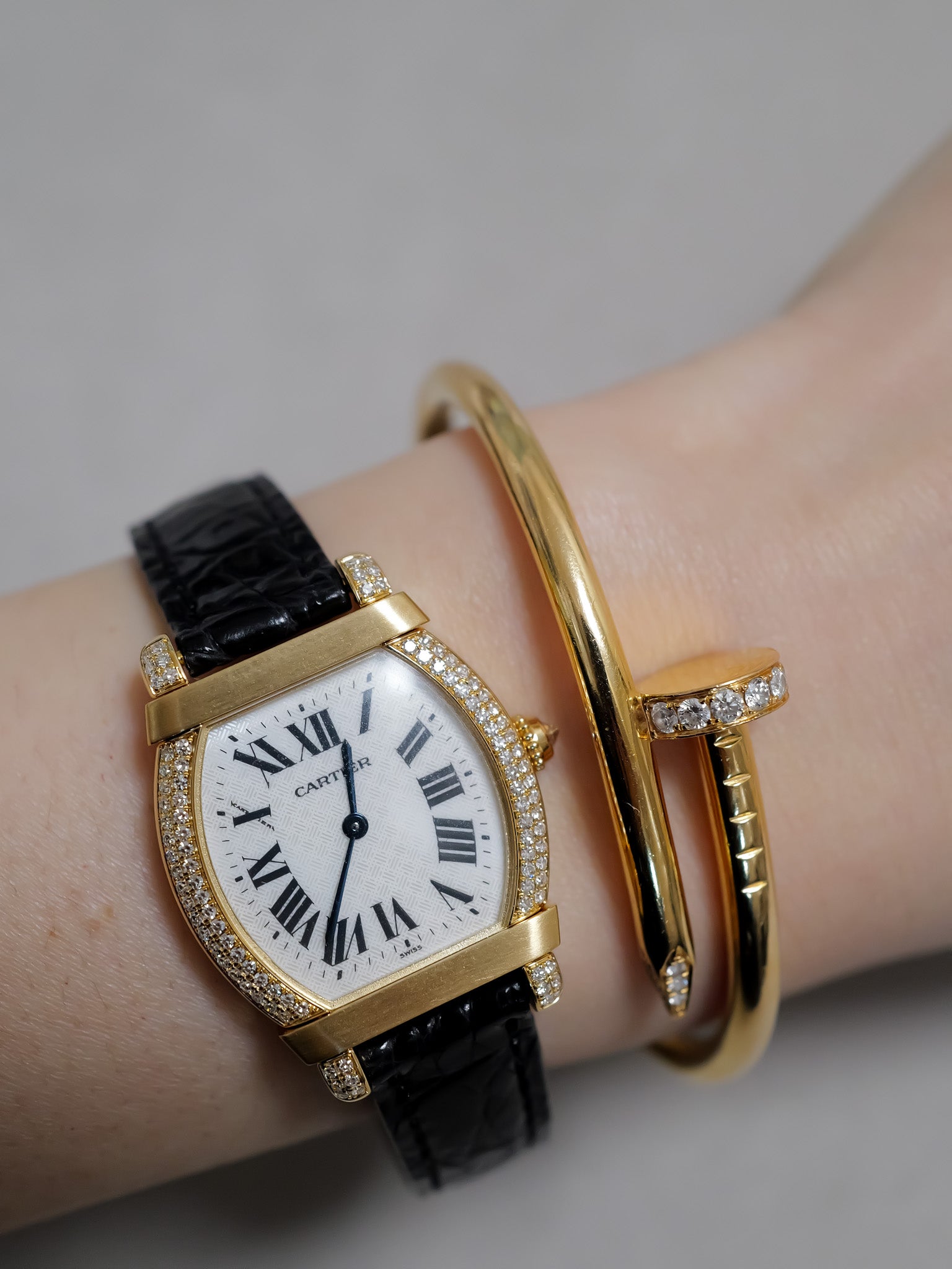 Cartier Tortue Chinoise One-Shot Item YG Diamond Leather