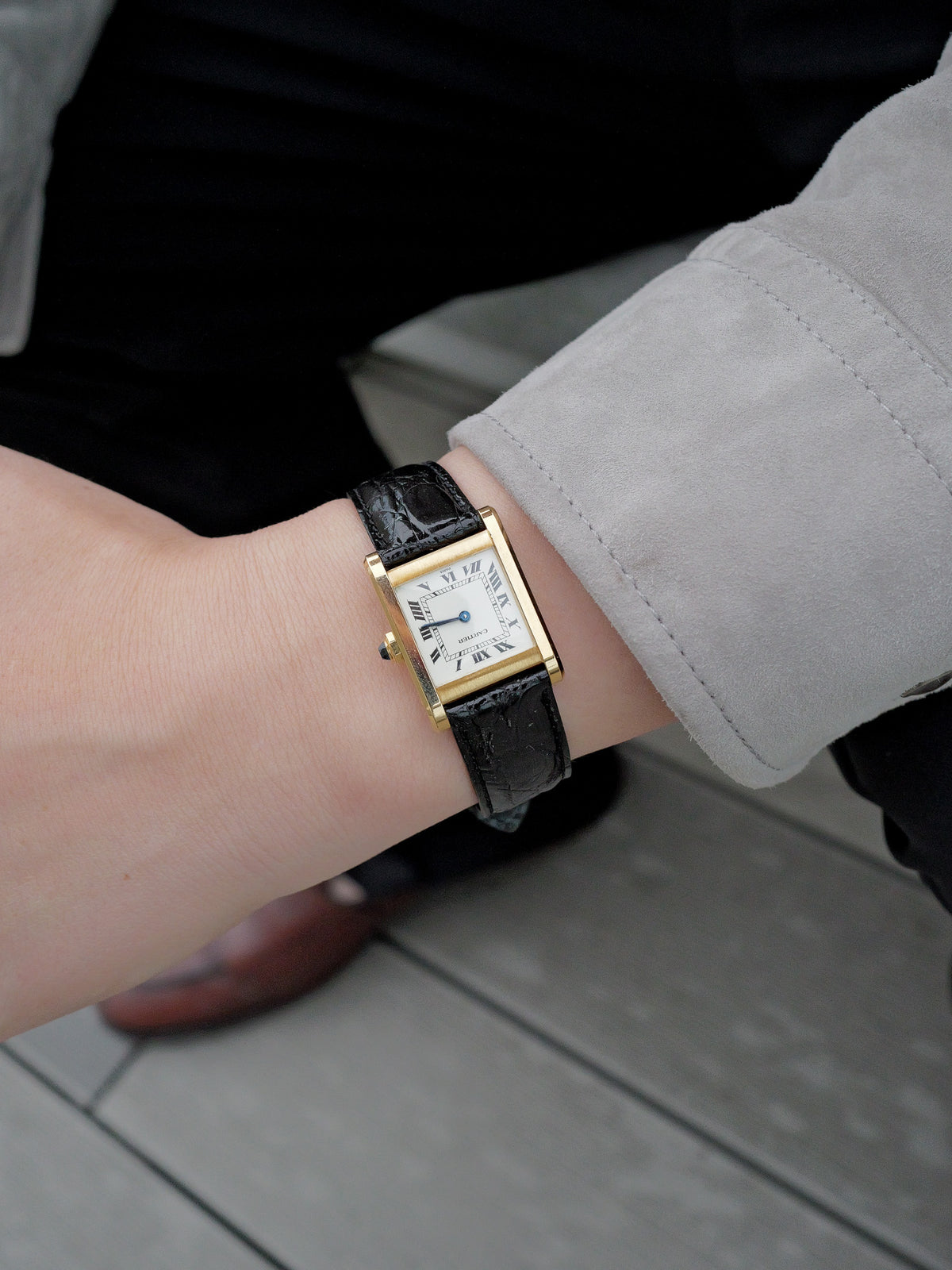 Cartier Tank Normale Large PARIS Dial Manual-Winding Ref.78092 No Cracks Excellent Condition