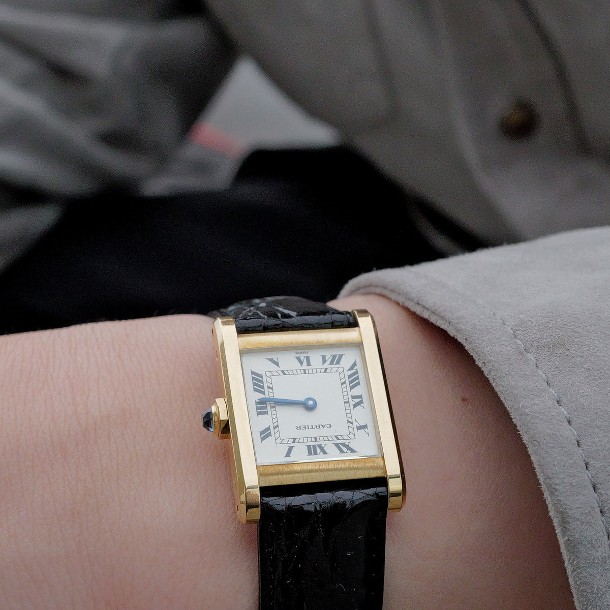 Cartier Tank Normale Large PARIS Dial Manual-Winding Ref.78092 No Cracks Excellent Condition
