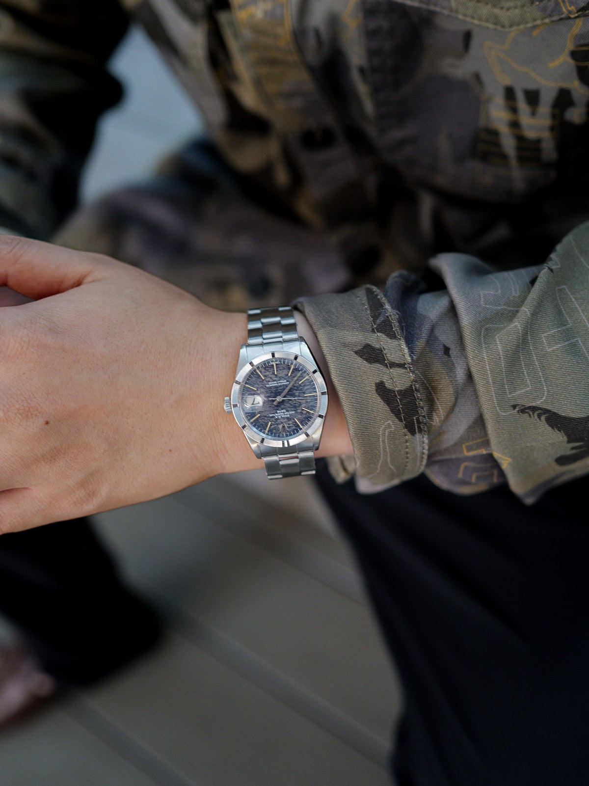 Rolex Oyster Perpetual Date with Aged Blue Dial