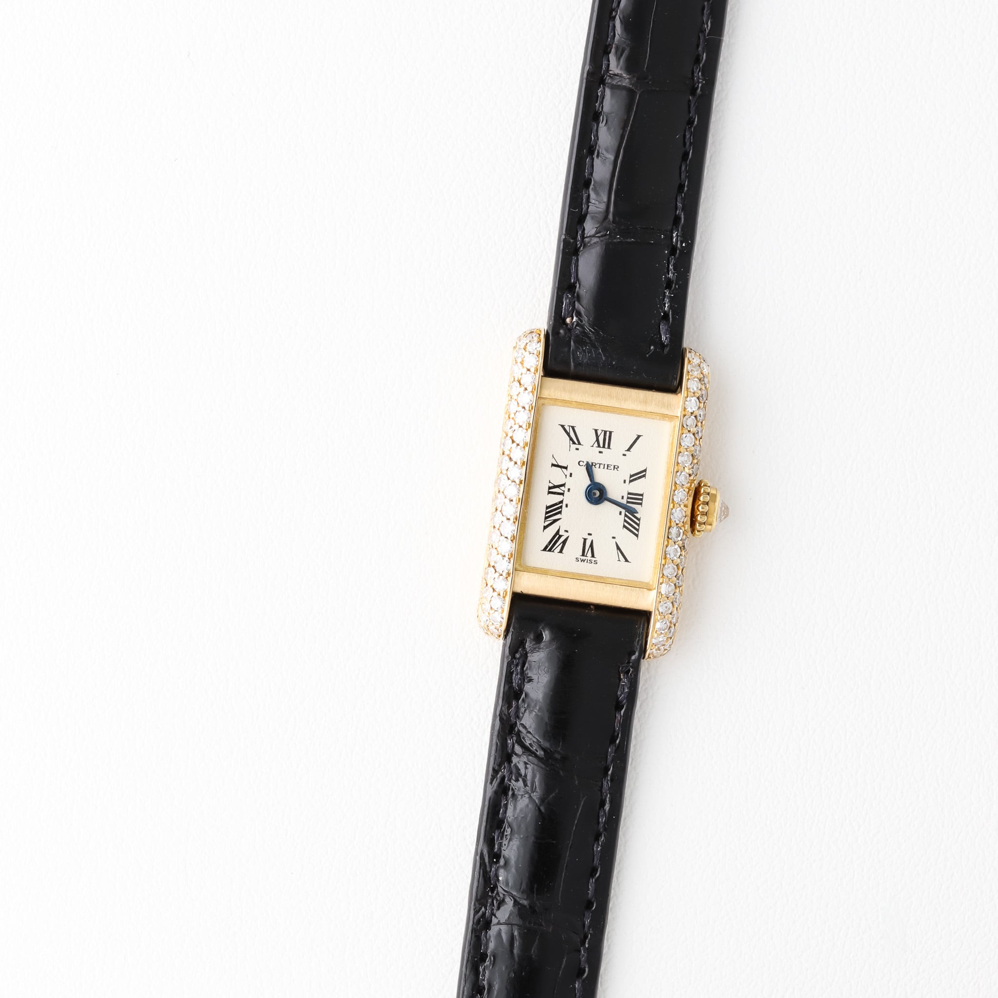 Tank Louis / Mini/ Diamond yellow gold / strap タンクルイ ミニ ダイヤ